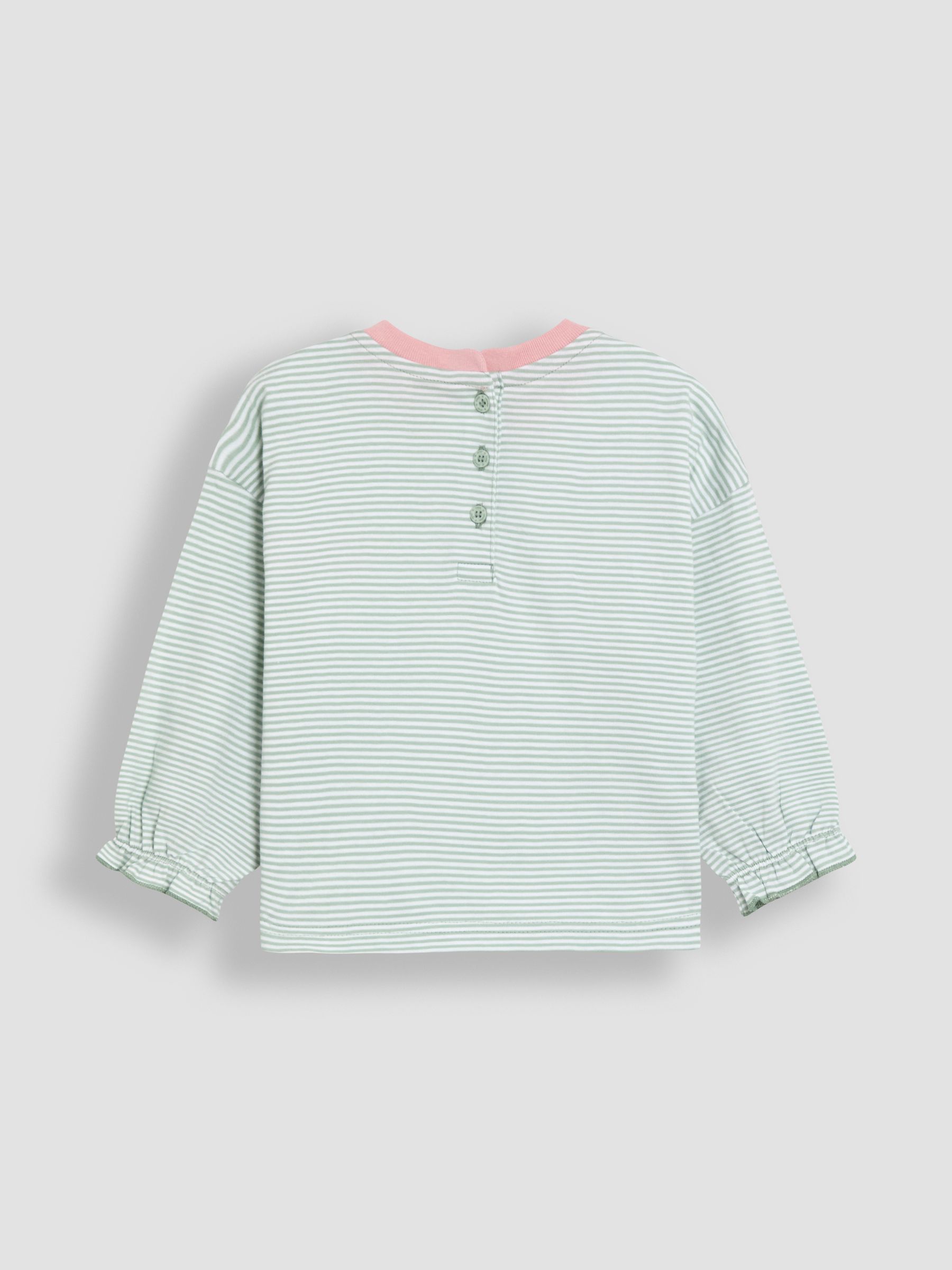 Green Cherry Applique Drop Shoulder Stripe Top - Image 3 of 4