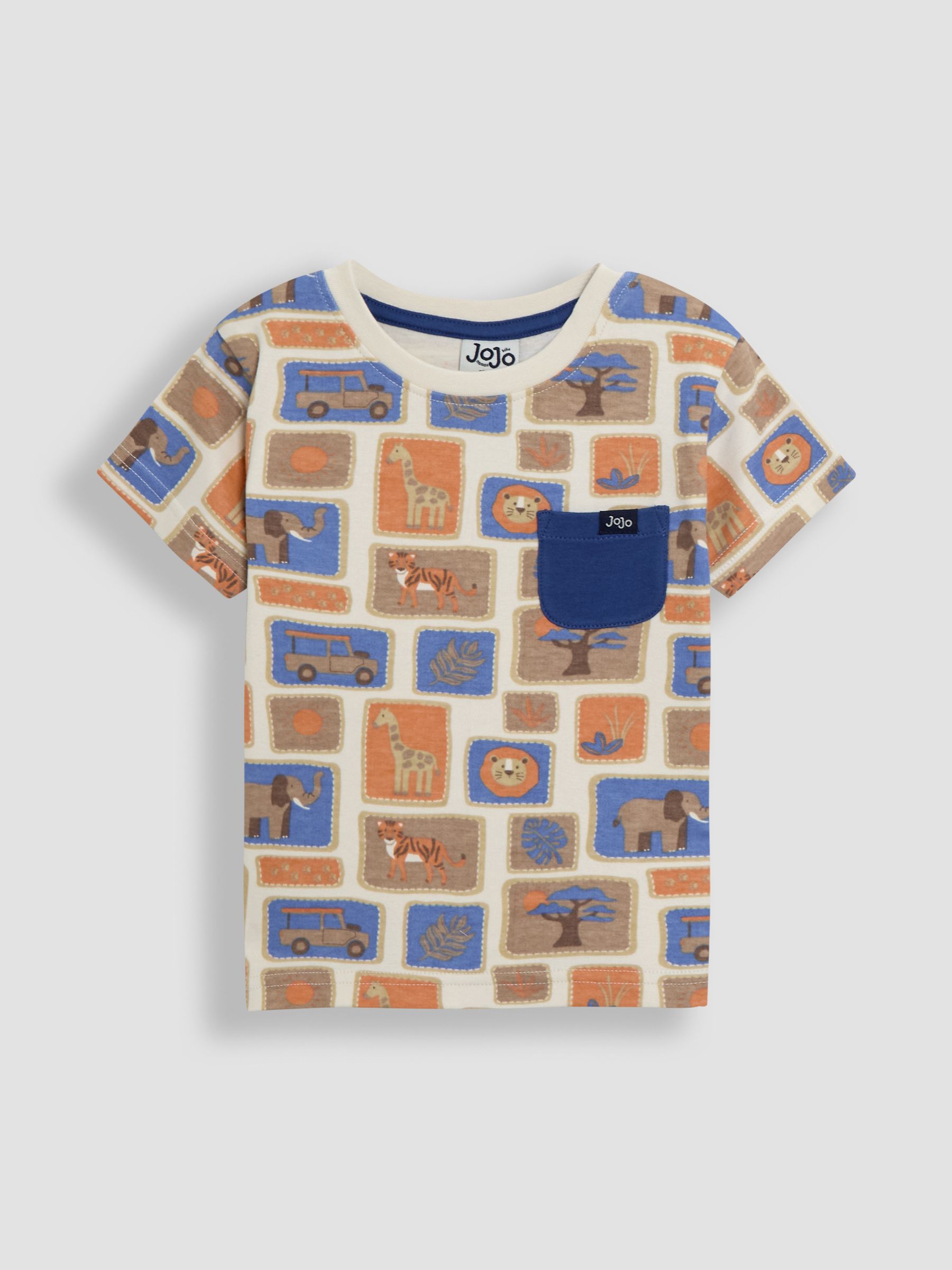 Ecru Safari Postcard 2-Piece Printed T-Shirt & Short Set - Image 2 of 7