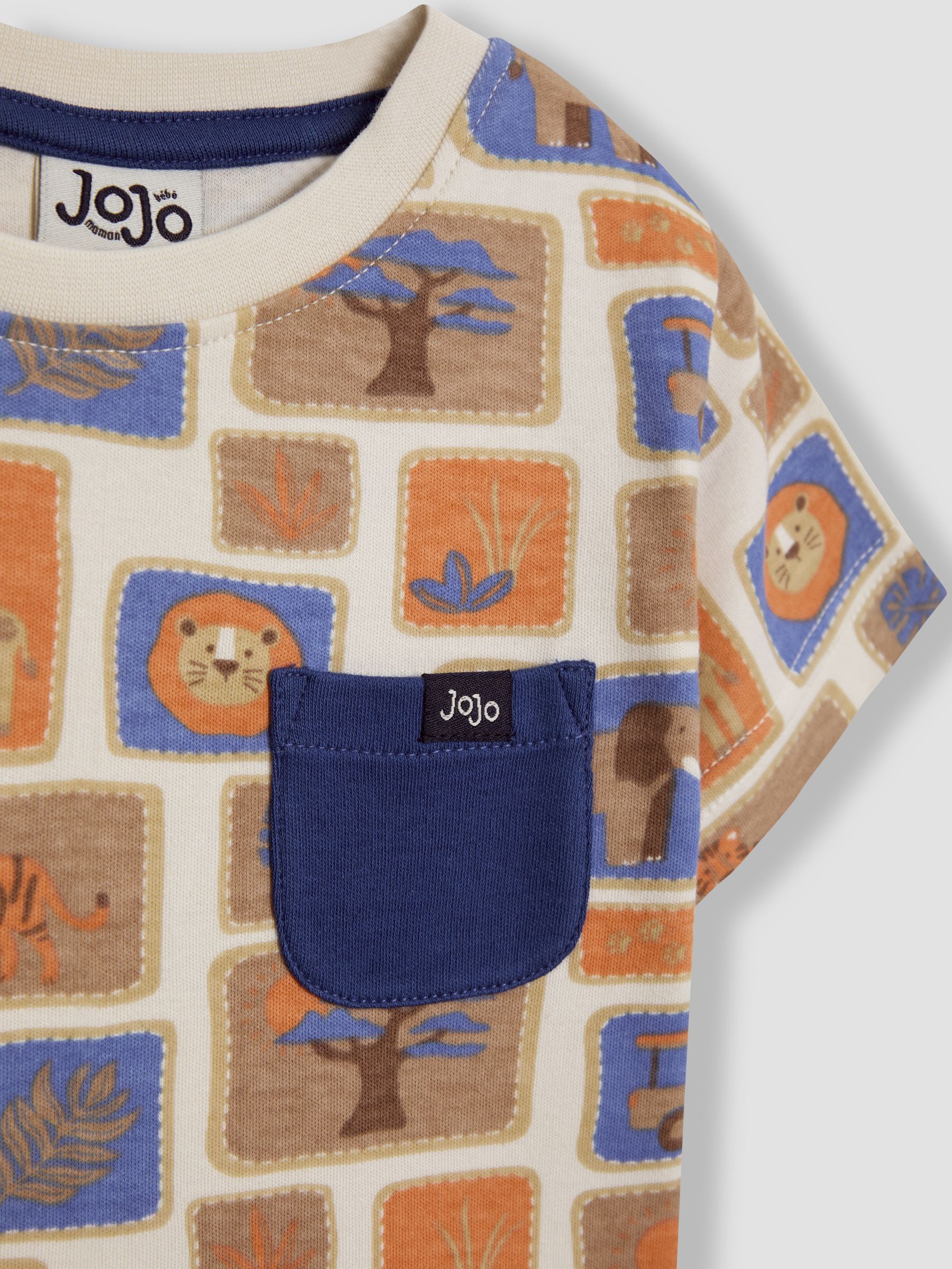 Ecru Safari Postcard 2-Piece Printed T-Shirt & Short Set - Image 4 of 7