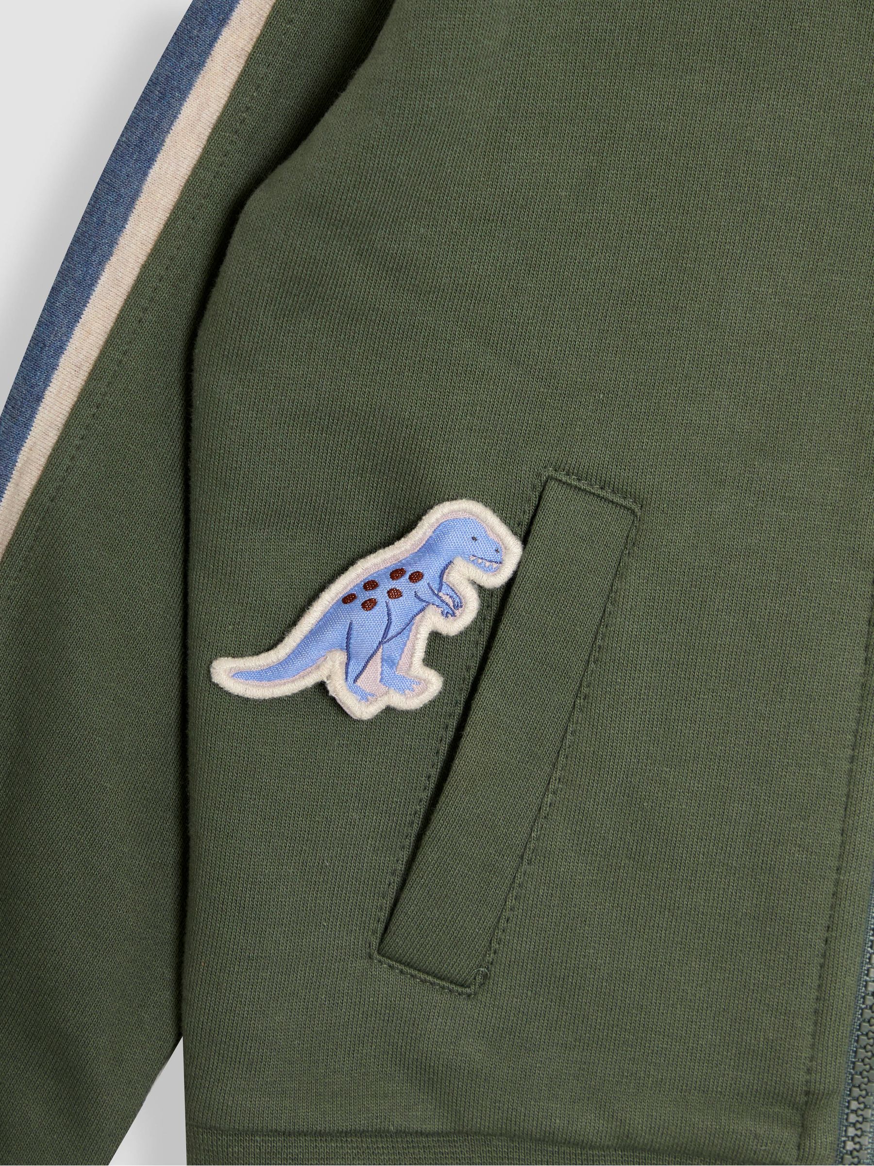 Khaki Green Dino 2-Piece Zip-Up Tracksuit - Image 3 of 6