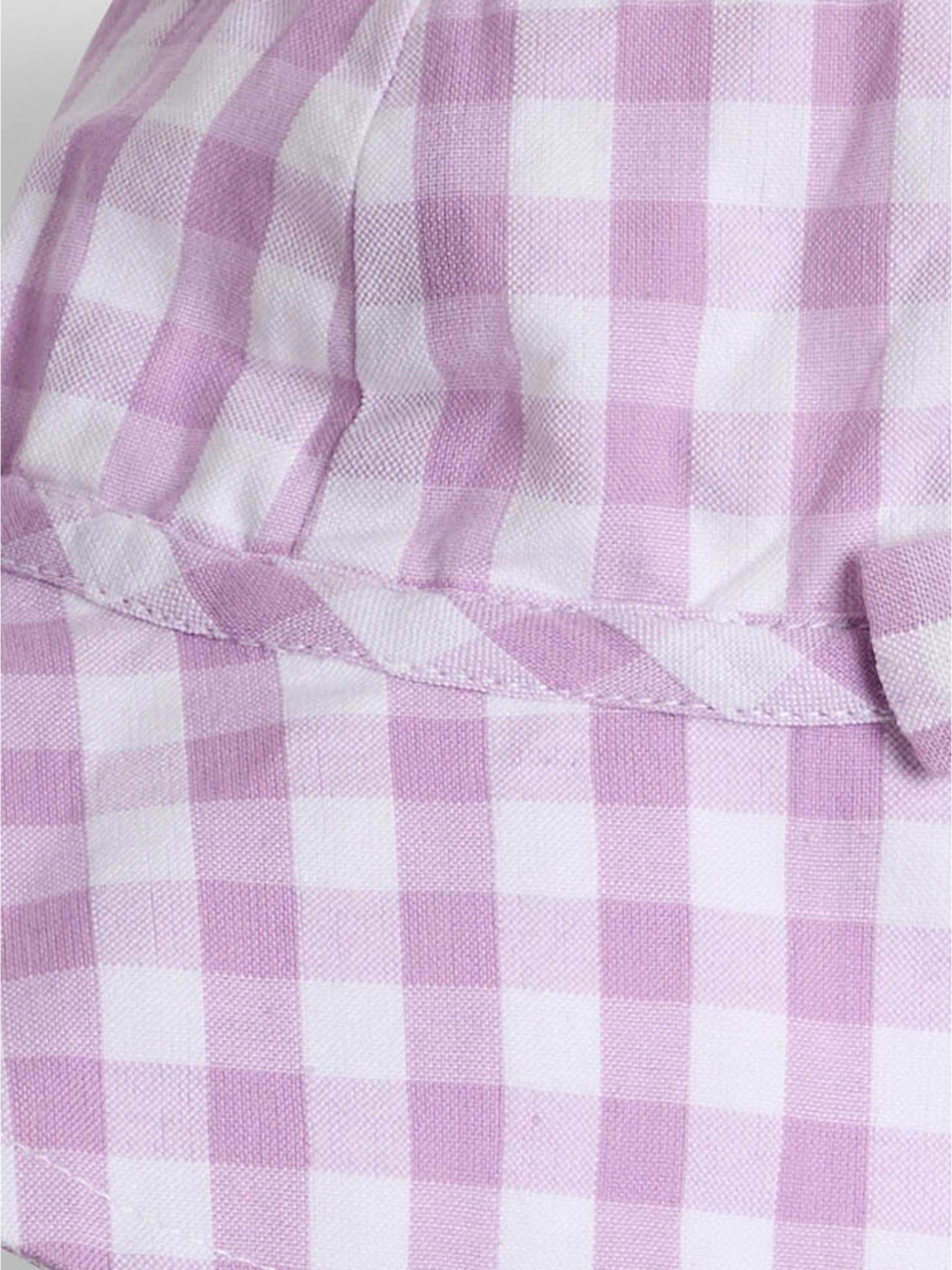 Lilac Purple Gingham Floppy Sun Hat - Image 3 of 3