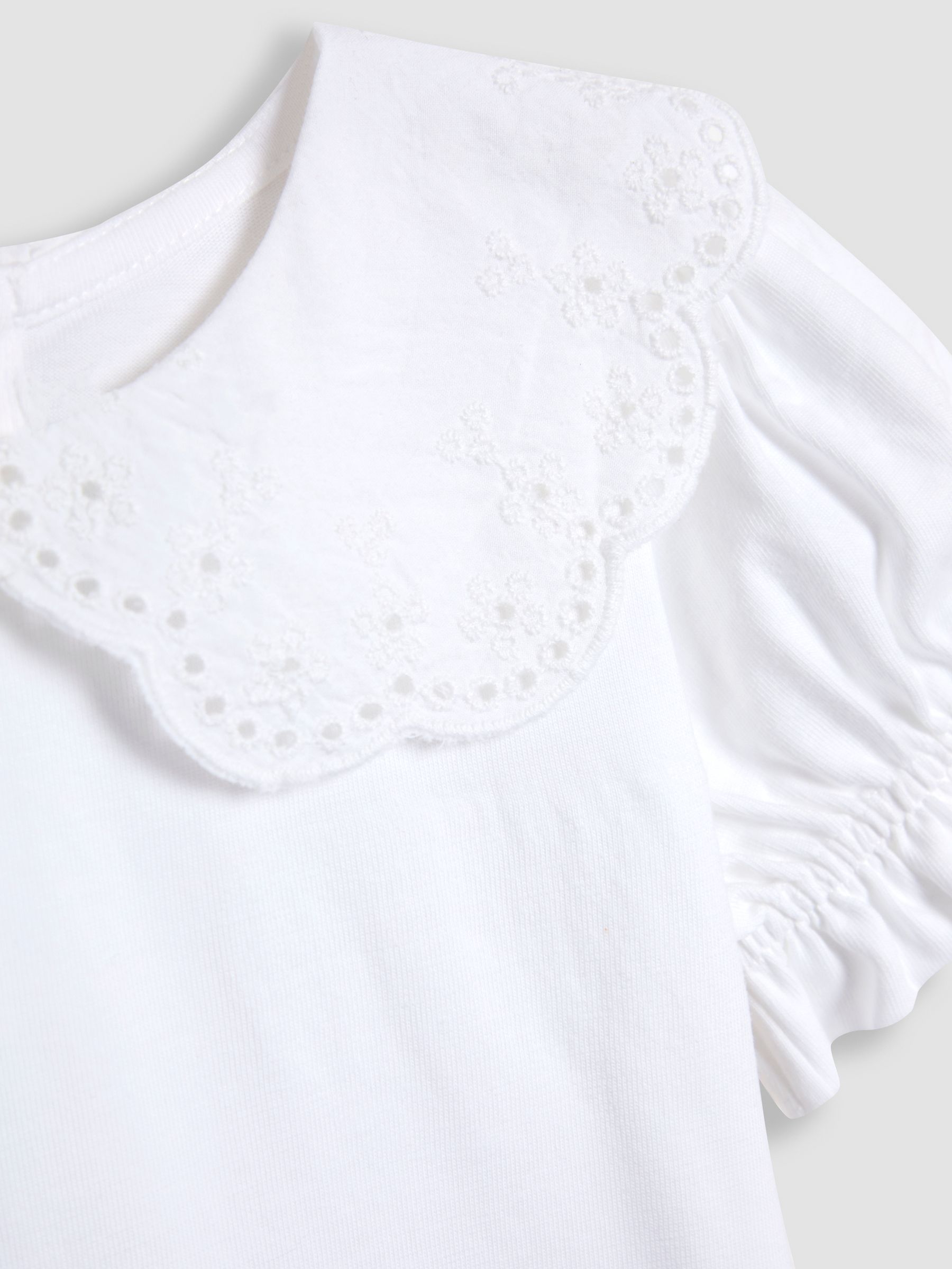 White Broderie Collar T-Shirt - Image 3 of 3