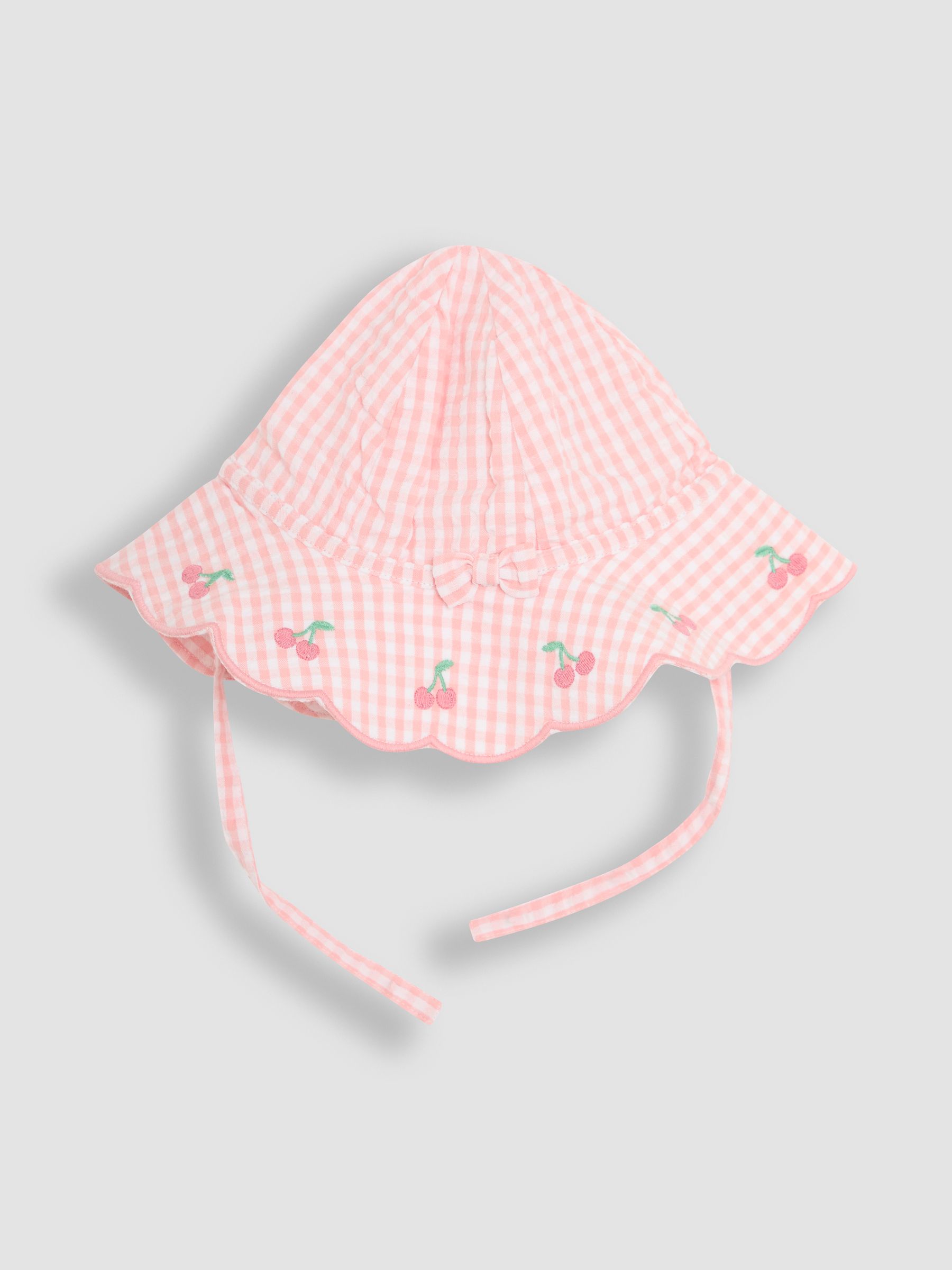 Pink Cherry Scalloped Floppy Sun Hat - Image 1 of 3