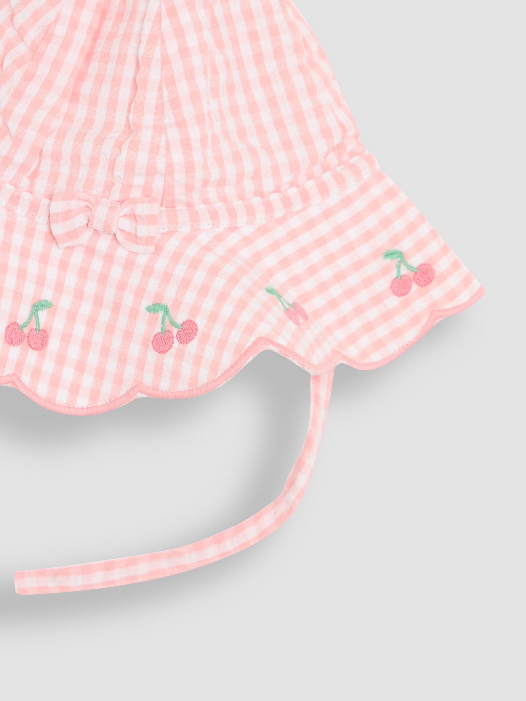 Pink Cherry Scalloped Floppy Sun Hat - Image 2 of 3