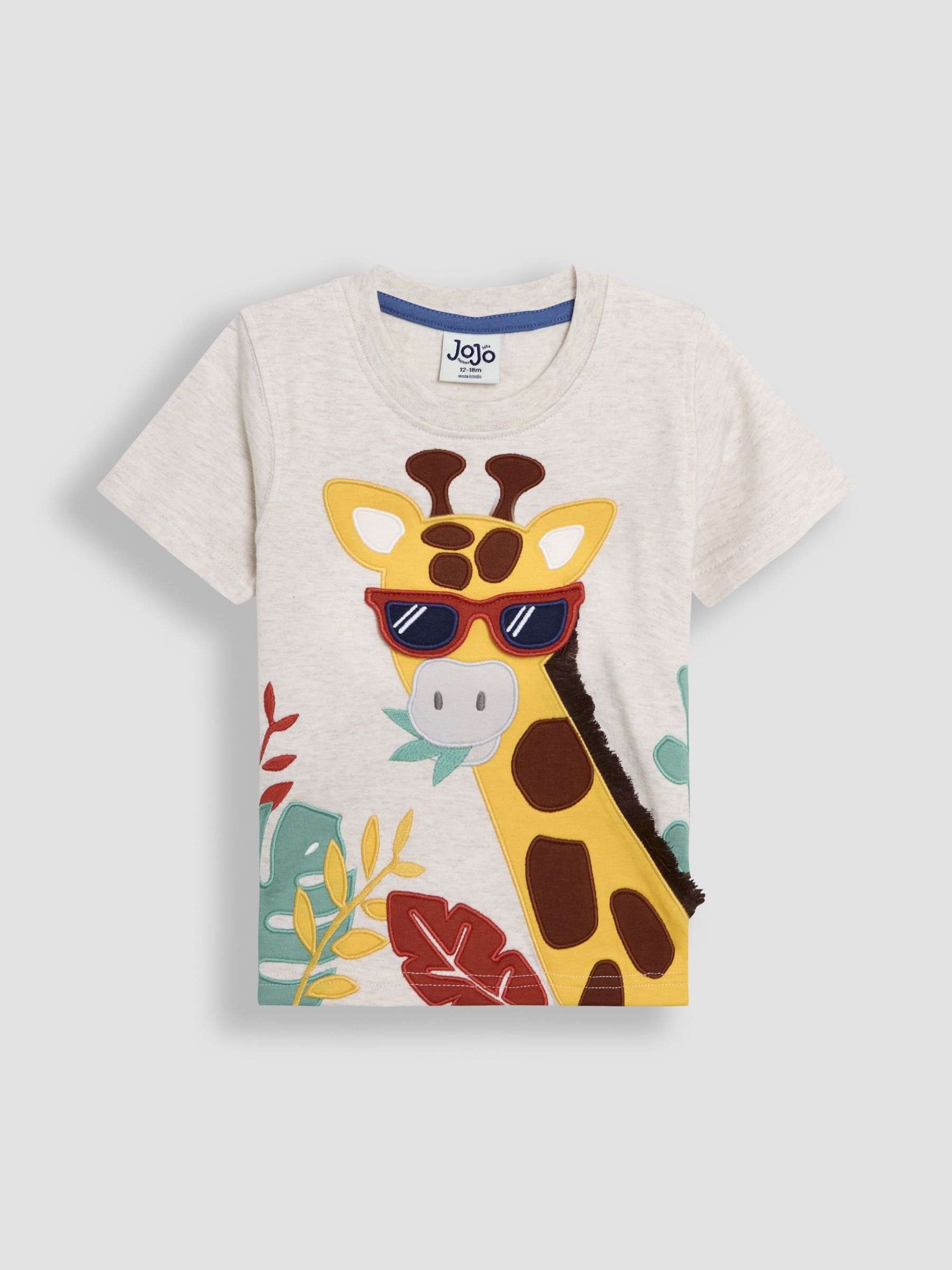 Natural Giraffe 2-Piece Appliqué T-Shirt & Shorts Set - Image 2 of 8