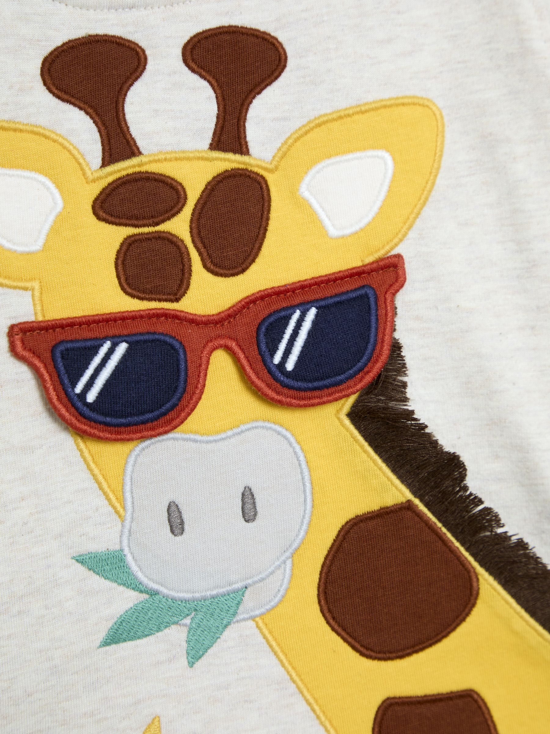 Natural Giraffe 2-Piece Appliqué T-Shirt & Shorts Set - Image 4 of 8