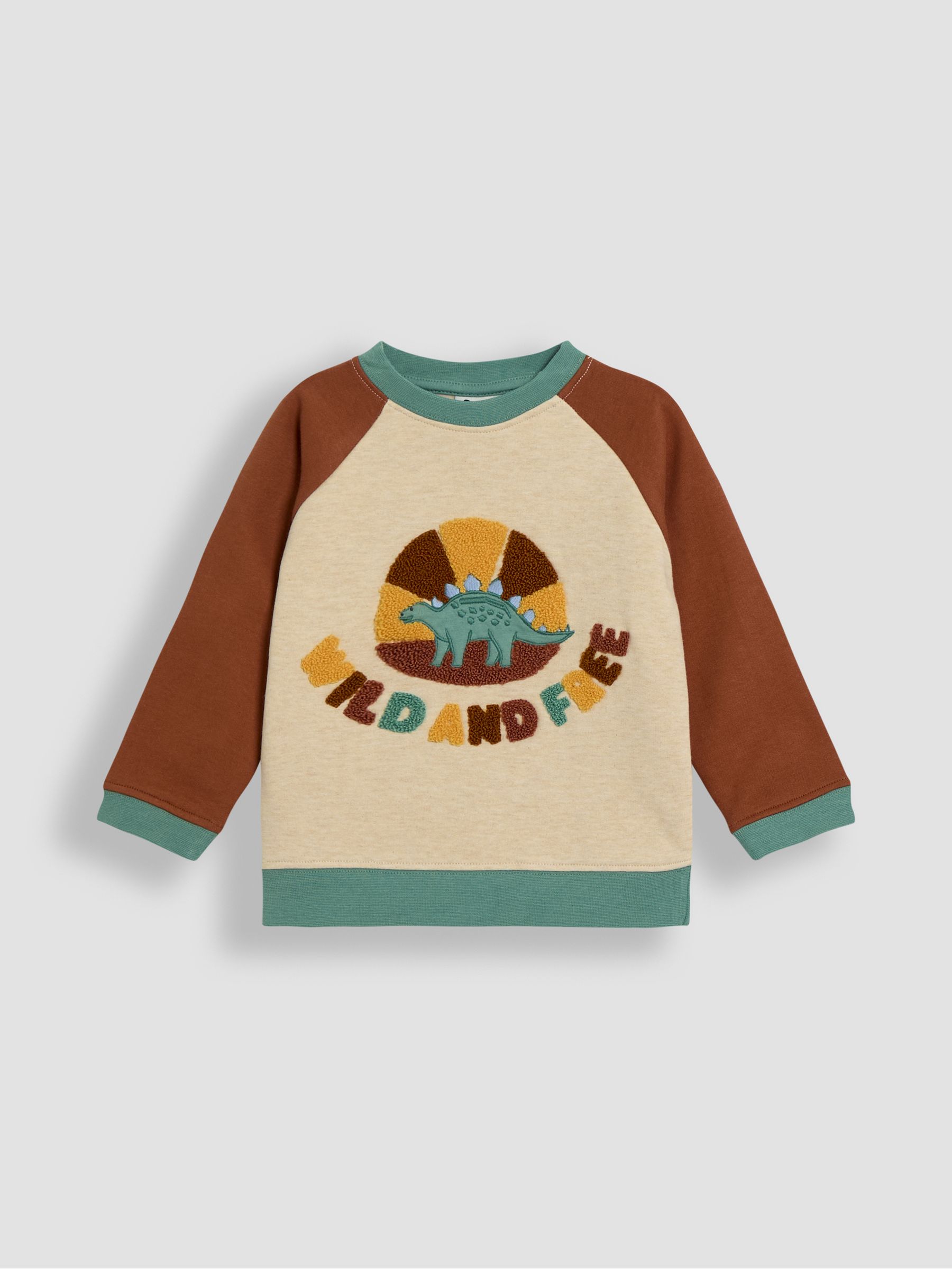 Natural Dino Appliqué Sweatshirt & Cargo Joggers Set - Image 2 of 5