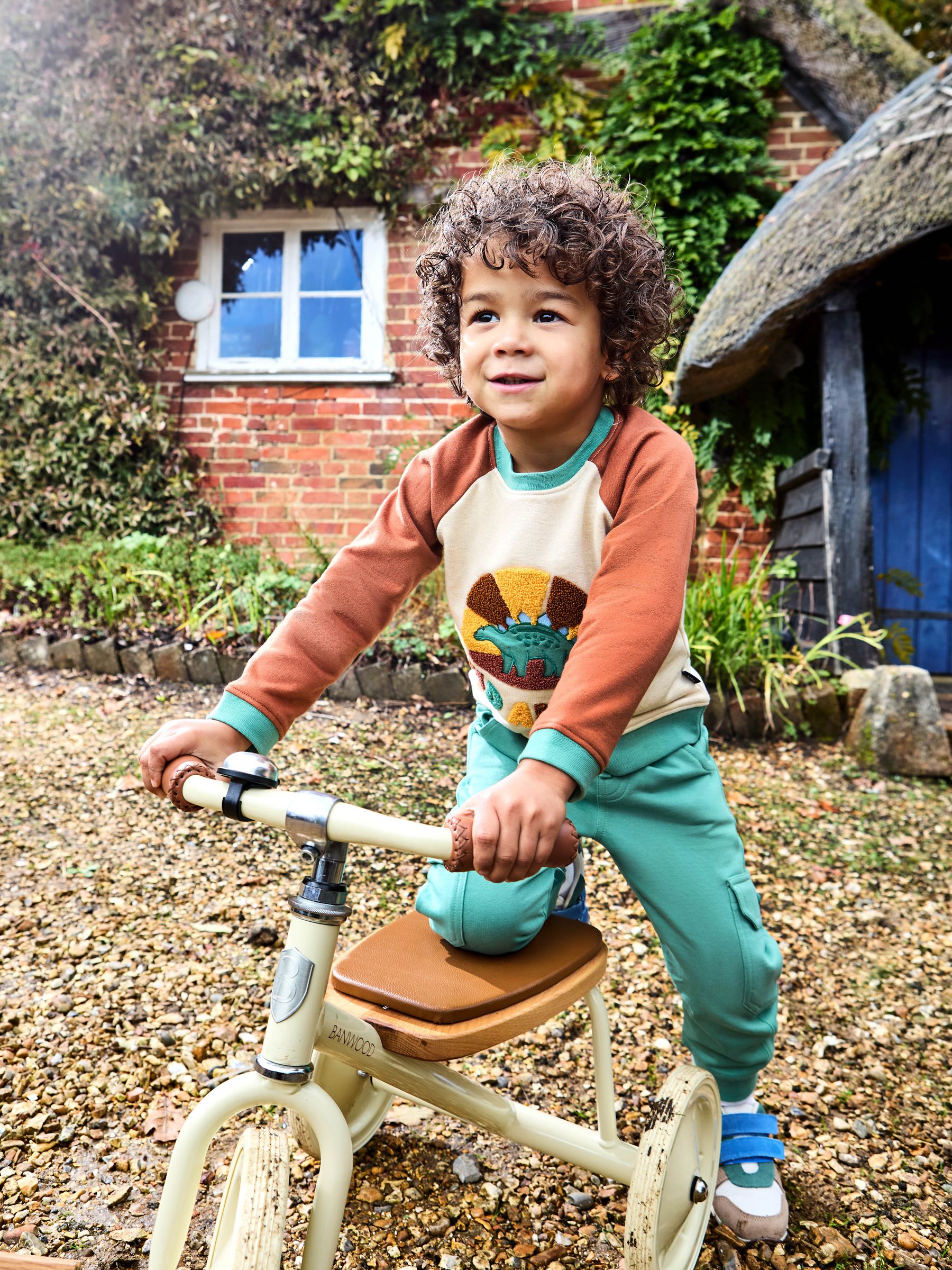 Natural Dino Appliqué Sweatshirt & Cargo Joggers Set - Image 6 of 6