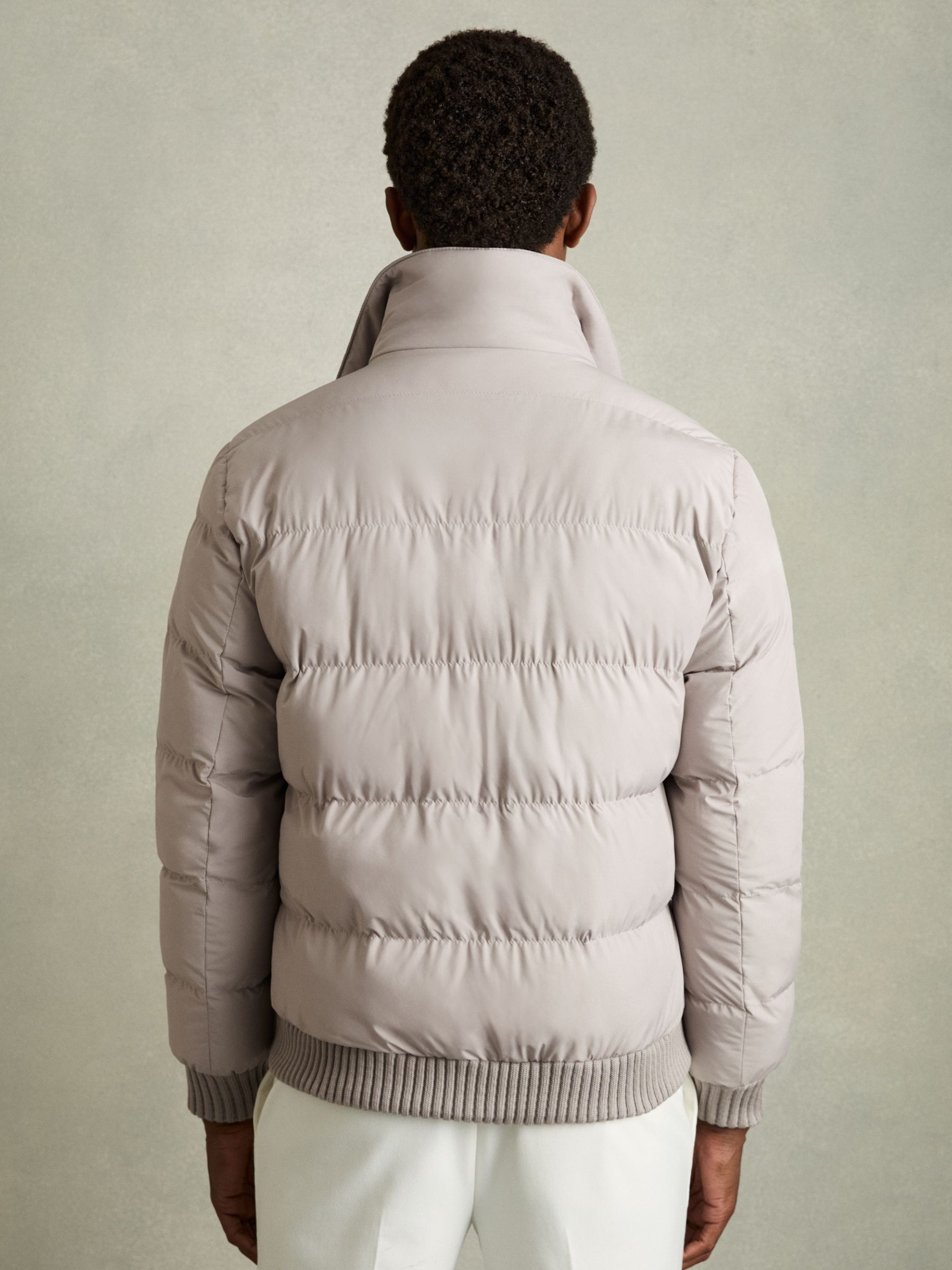 Faux-Fur Collar Puffer Jacket in Grey - Image 5 of 7
