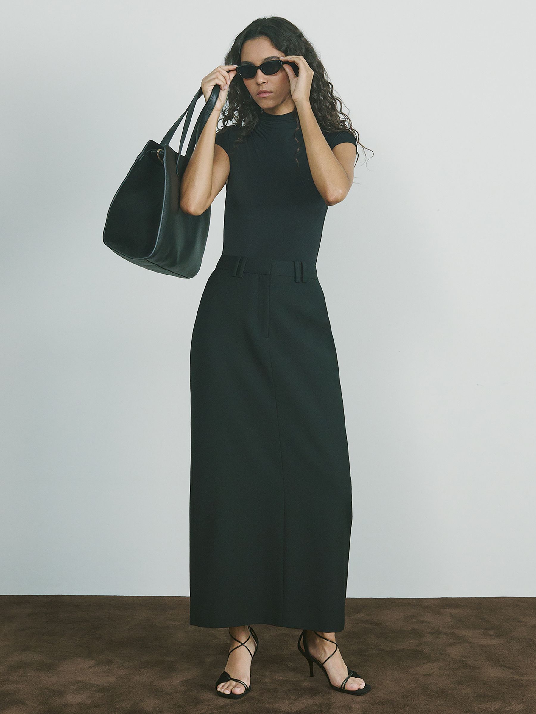 Wool-Blend Tailored Pencil Skirt in Black - Image 1 of 7