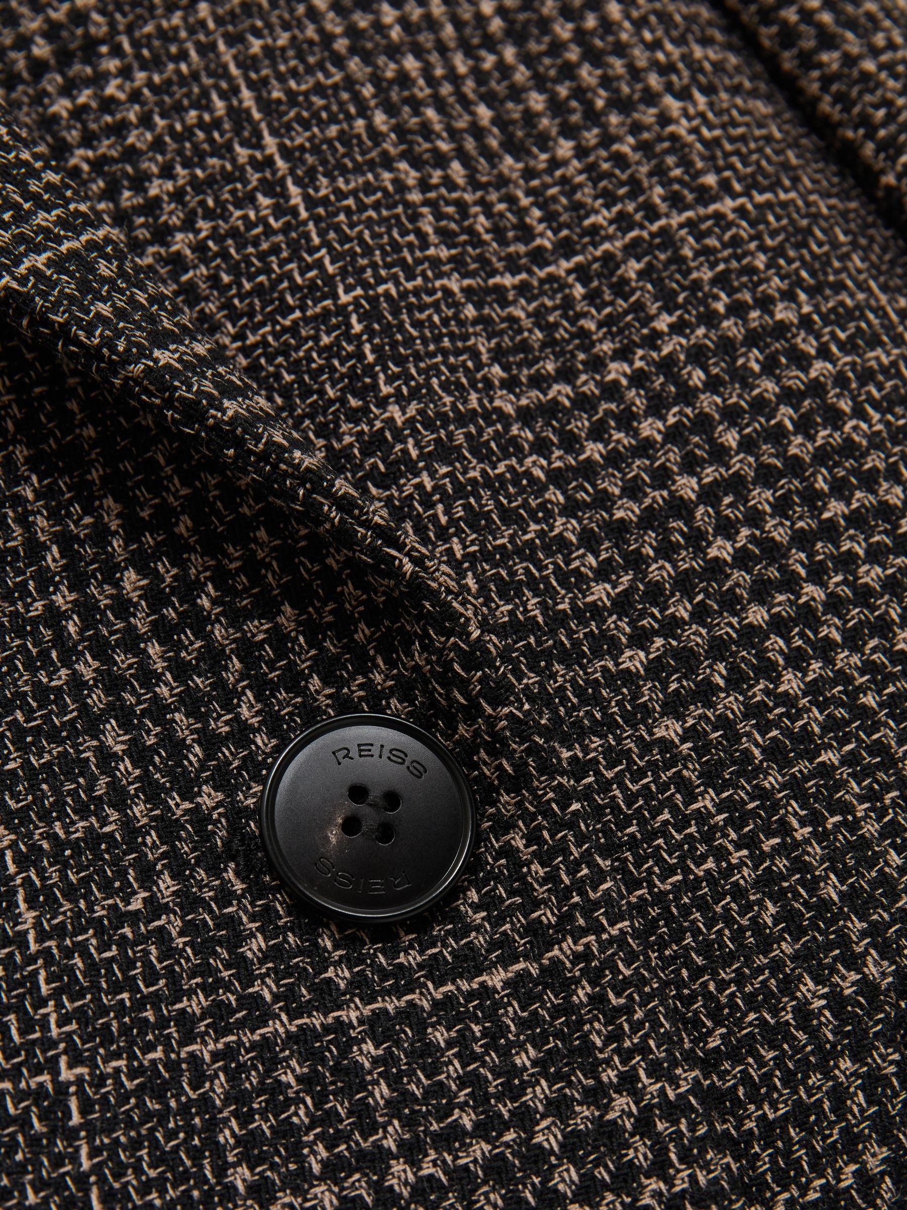 Double-Breasted Tweed Cropped Blazer in Brown Check - Image 9 of 9
