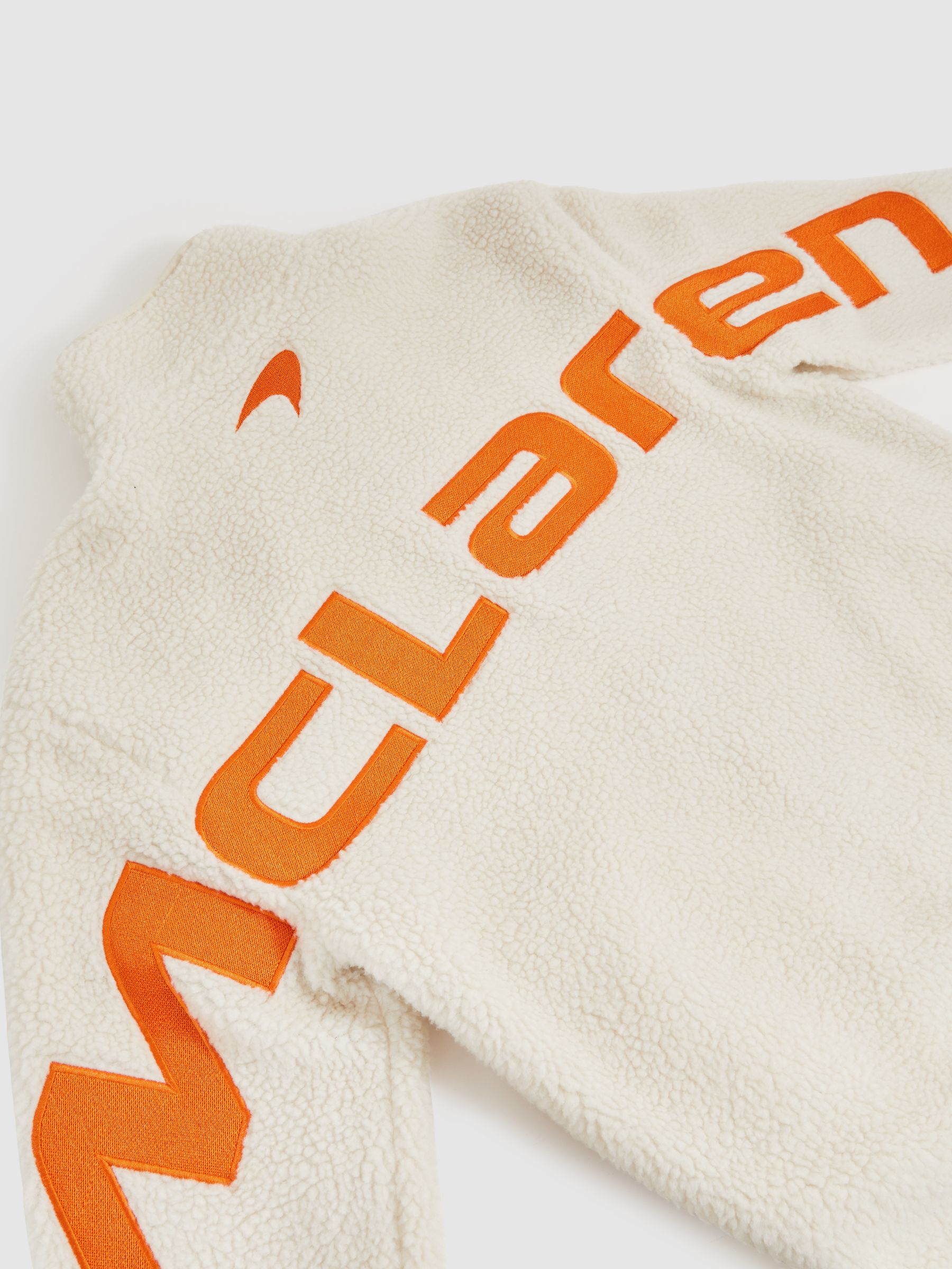 McLaren F1 Team Embroidered Fleece Jacket Unisex Fit in Off White - Image 8 of 9