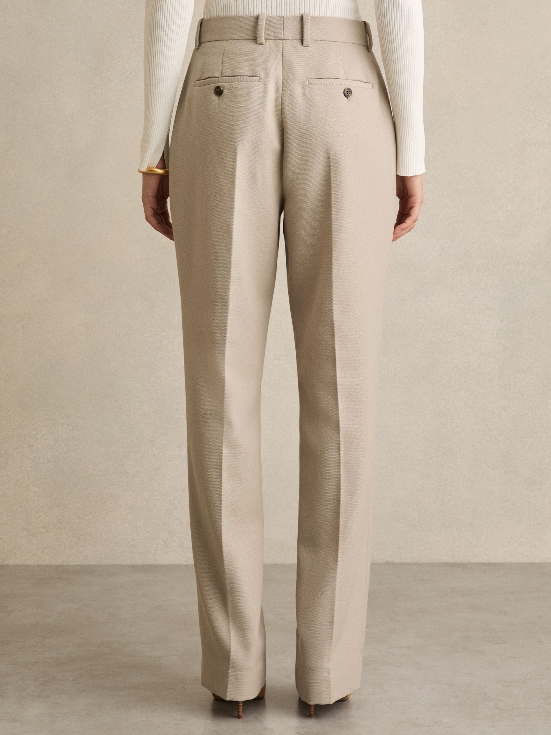 Straight-Leg Textured  Wool-Blend Suit Trousers in Neutral - image 5