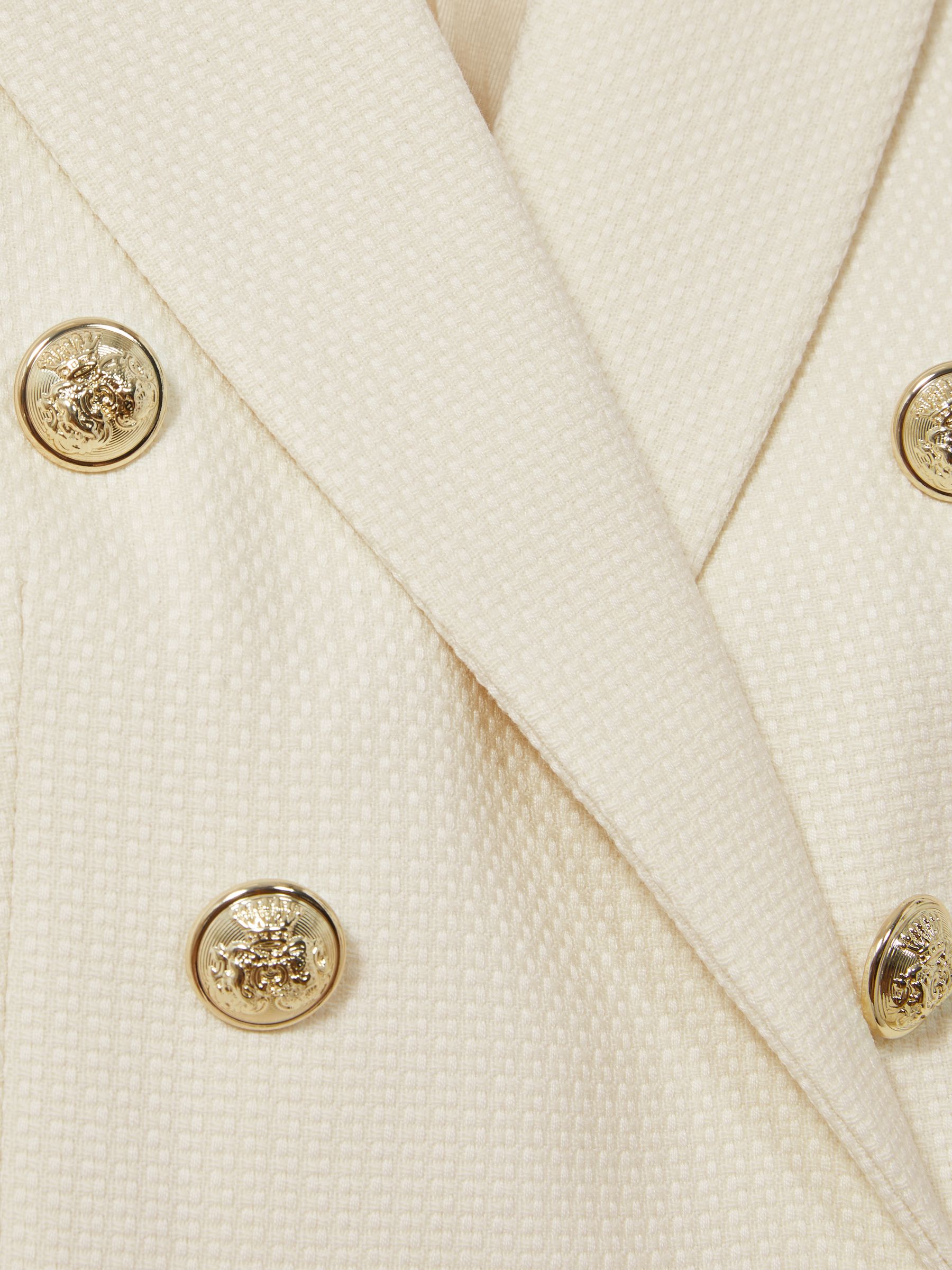Tailored Fit Textured Double Breasted Blazer in White - Image 6 of 6