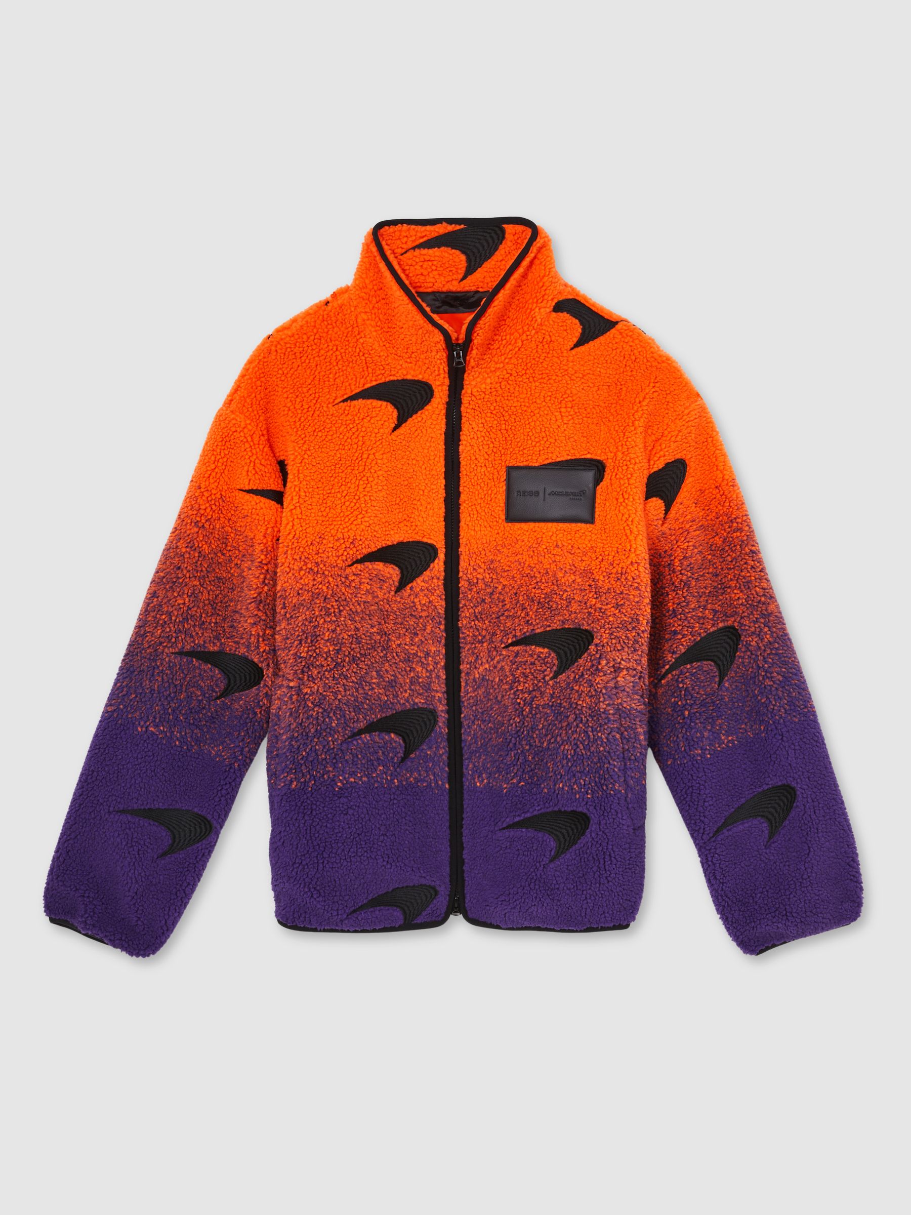 McLaren F1 Team Ombré Fleece Jacket Unisex Fit in Papaya Orange/Purple - Image 2 of 10