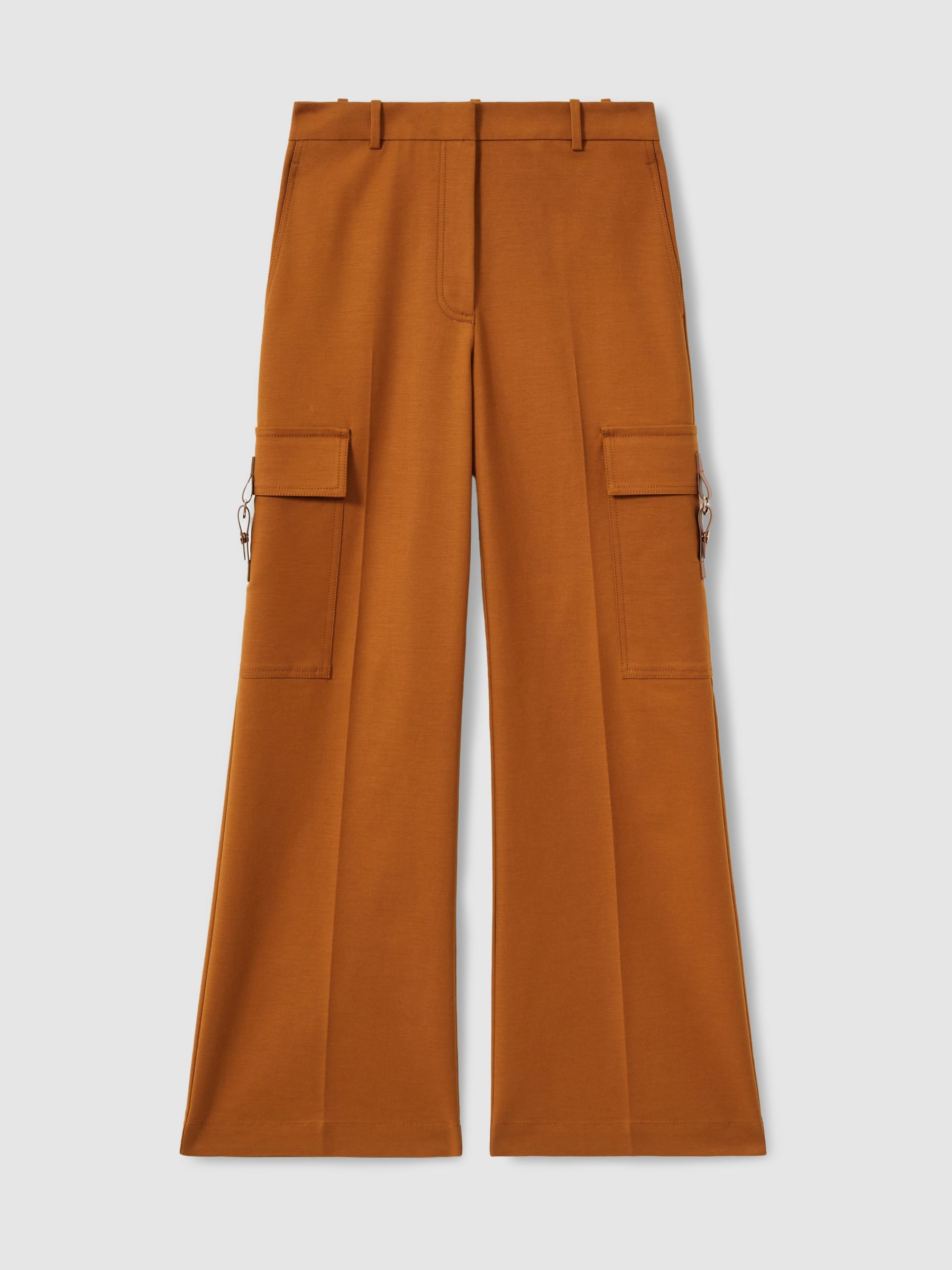Wide-Leg Combat Trousers With Cotton in Rust - Image 2 of 6