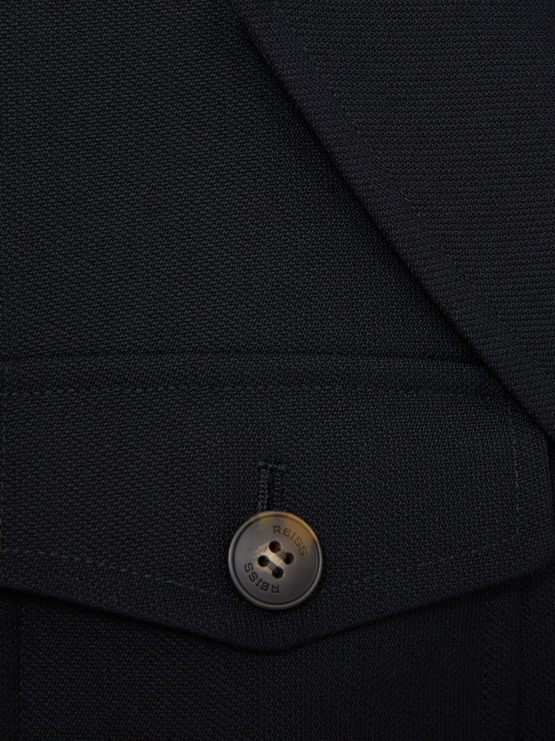 Reiss Wool-Blend Single-Breasted Coat in Navy | REISS