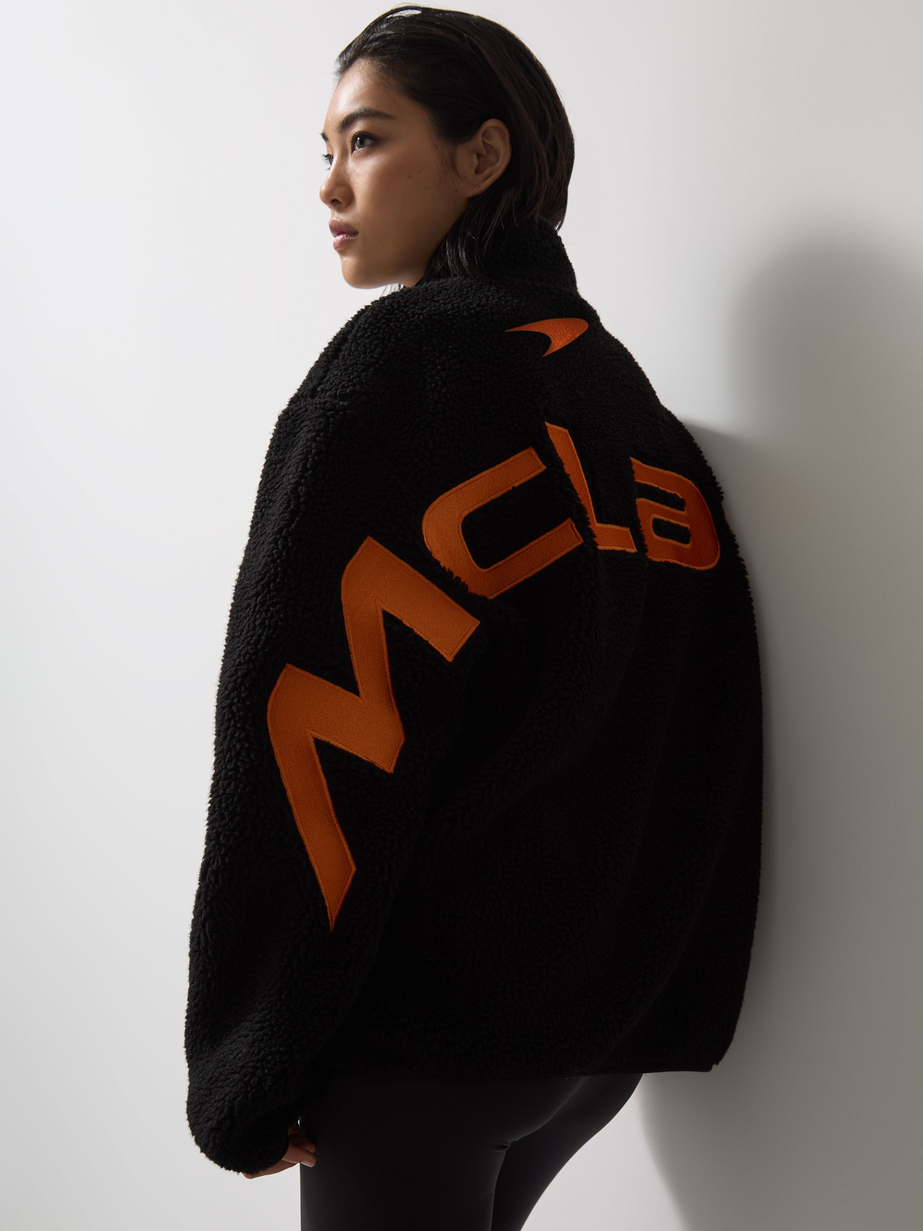 McLaren F1 Team Embroidered Fleece Jacket Unisex Fit in Black - Image 3 of 10