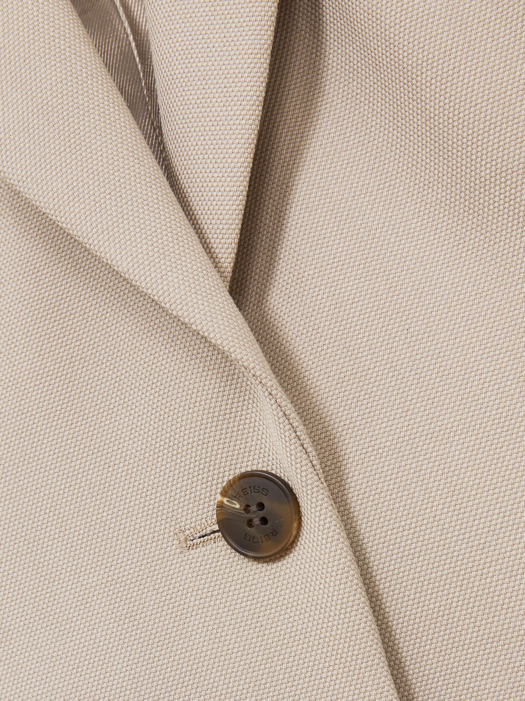 Petite Single-Breasted Textured Suit Jacket Wool-Blend in Neutral - Image 6 of 7