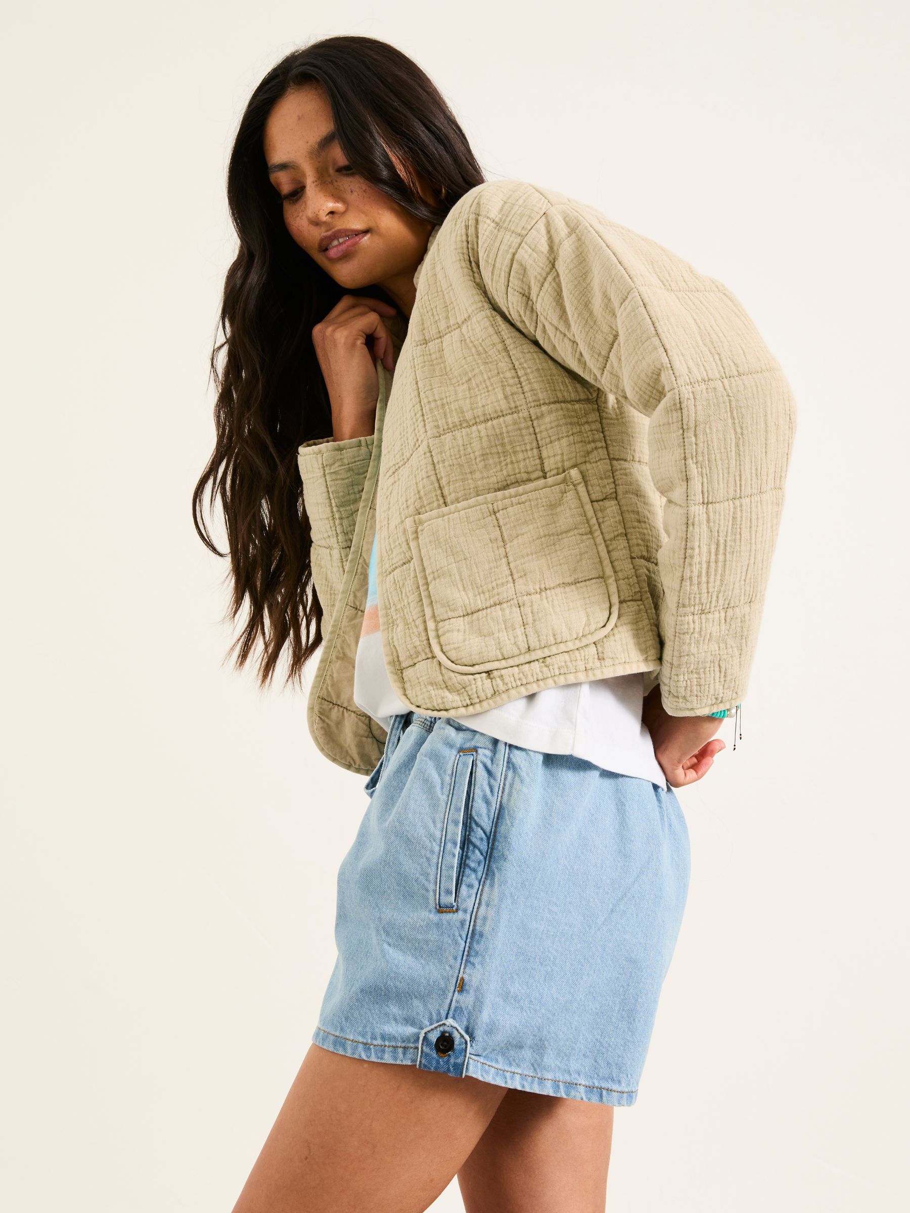 Quinn Ivory Quilted 100% Cotton Jacket - Image 5 of 7