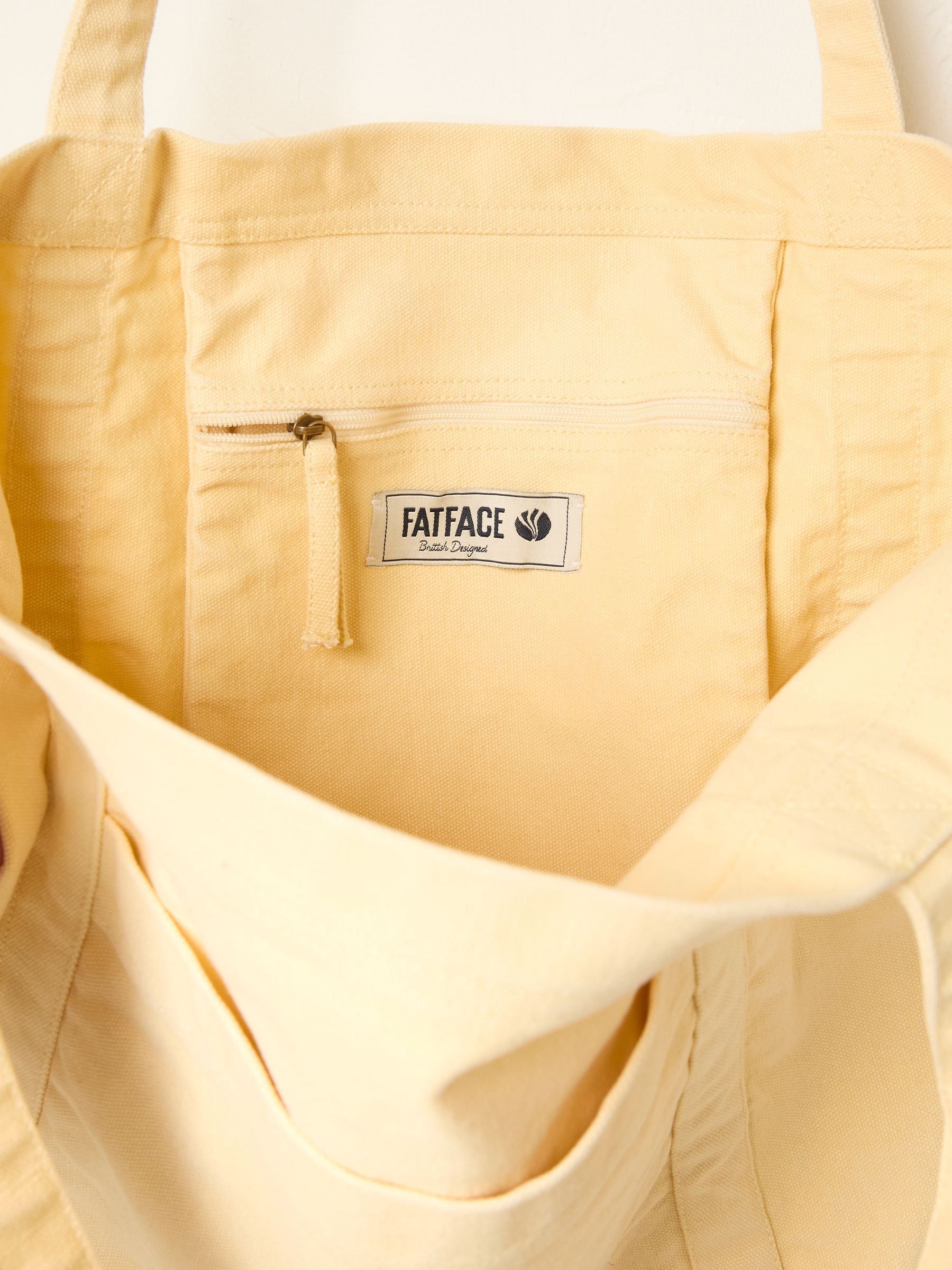 Astrid Lemon Yellow Pocket 100% Cotton Tote Bag - Image 2 of 2
