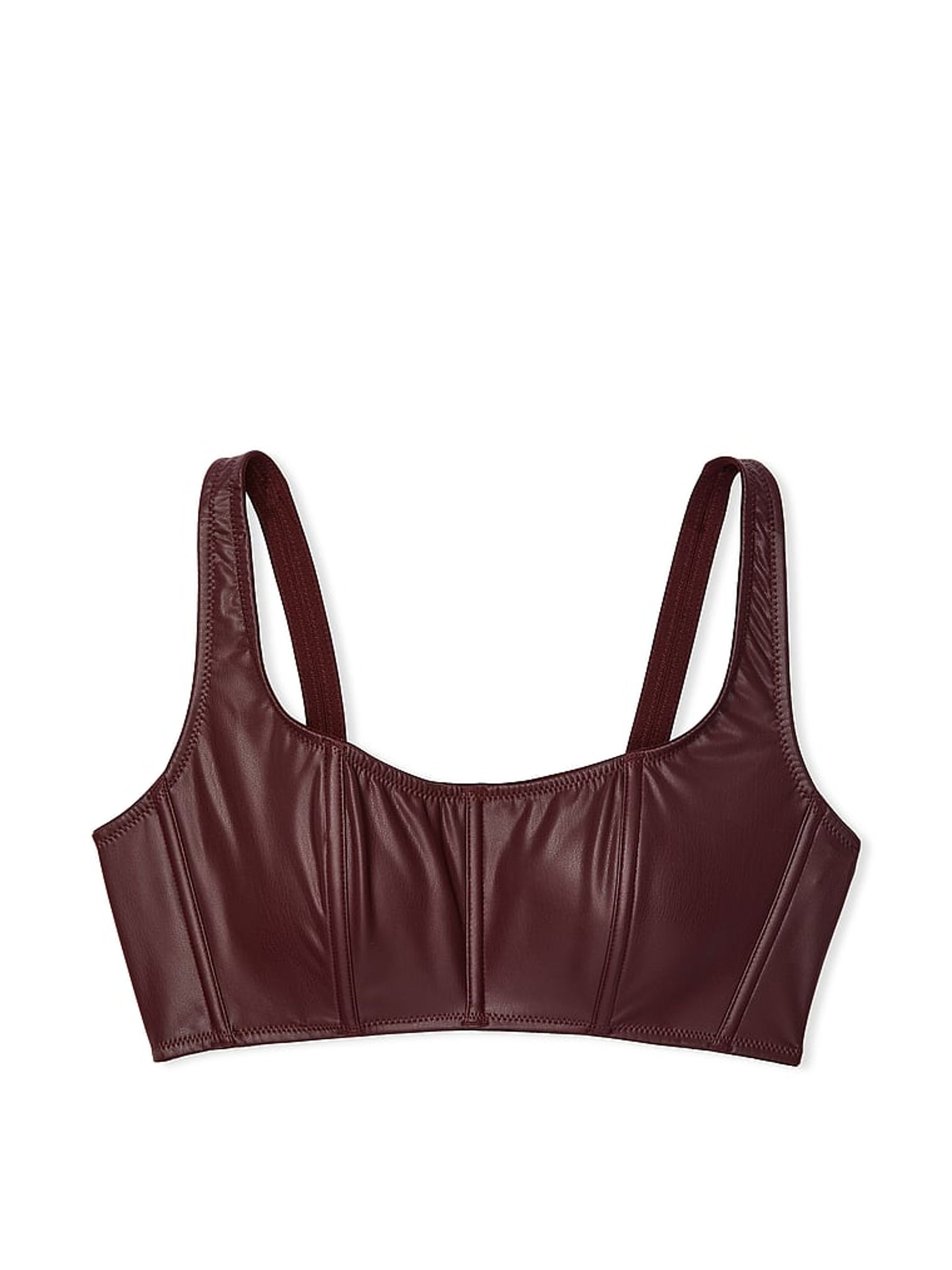 Burgundy Brown Cropped Brallete Top - Image 4 of 4