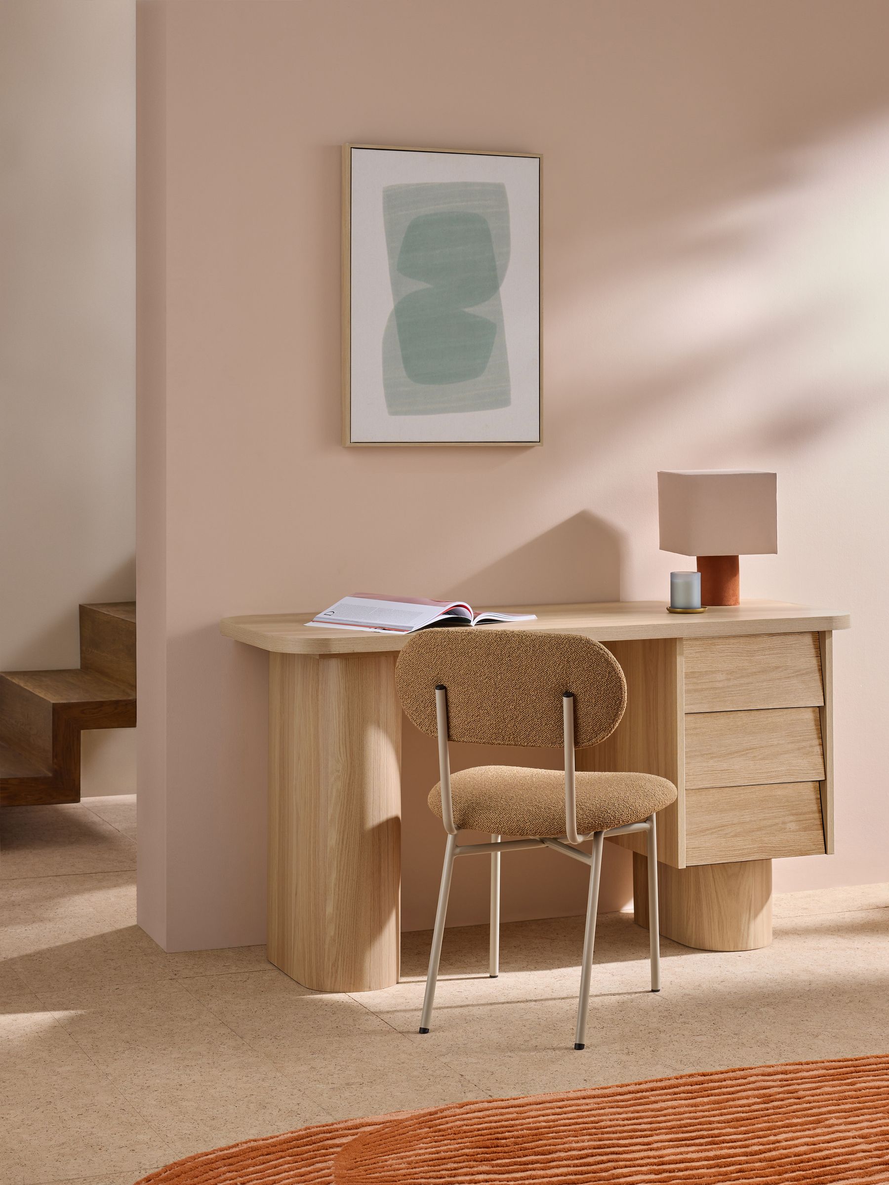 Kain Storage Desk in Light Oak Effect - Image 1 of 5