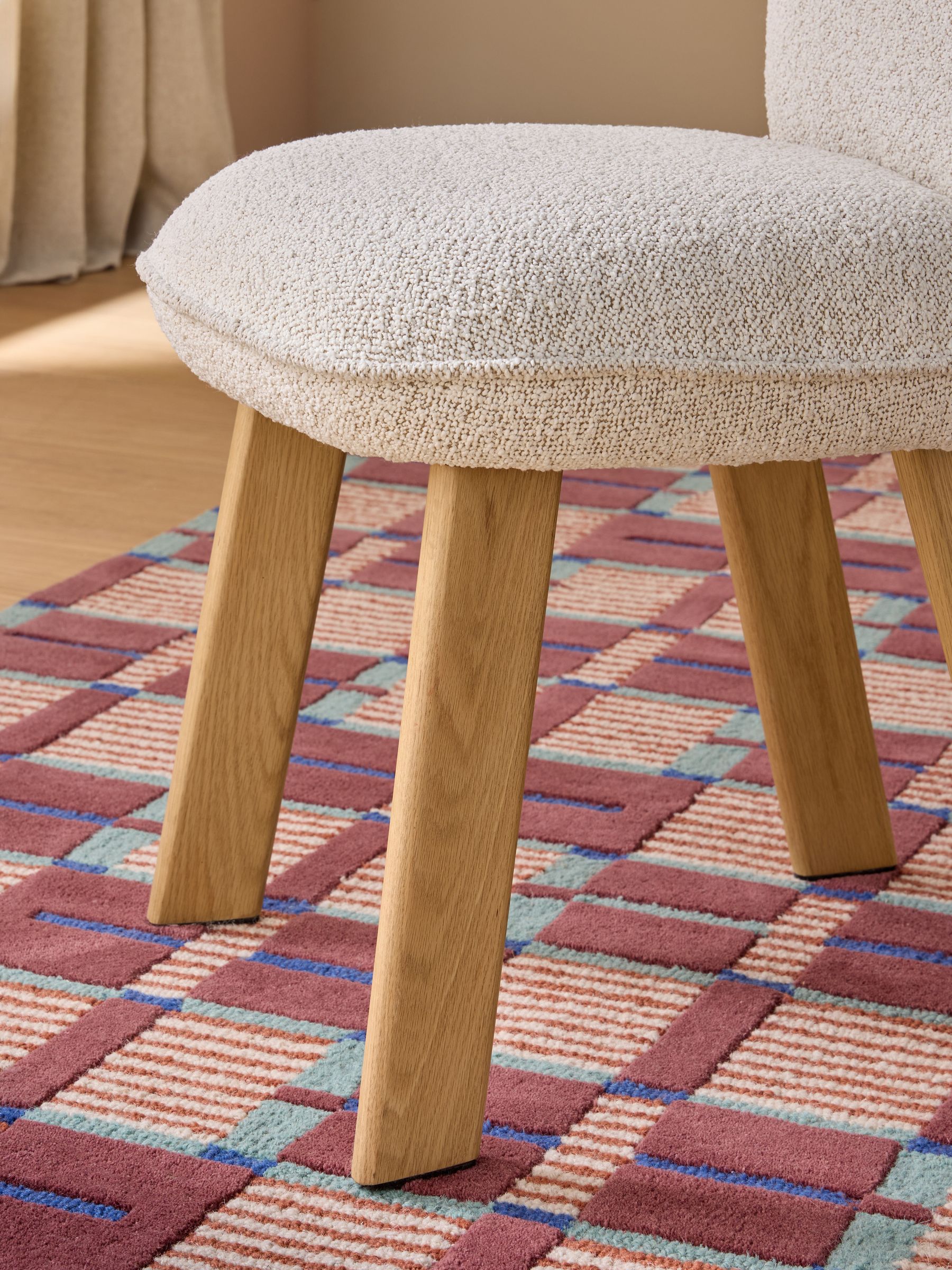 Set of 2 Tylar Dining Chairs in Casual Boucle Natural - Image 2 of 5