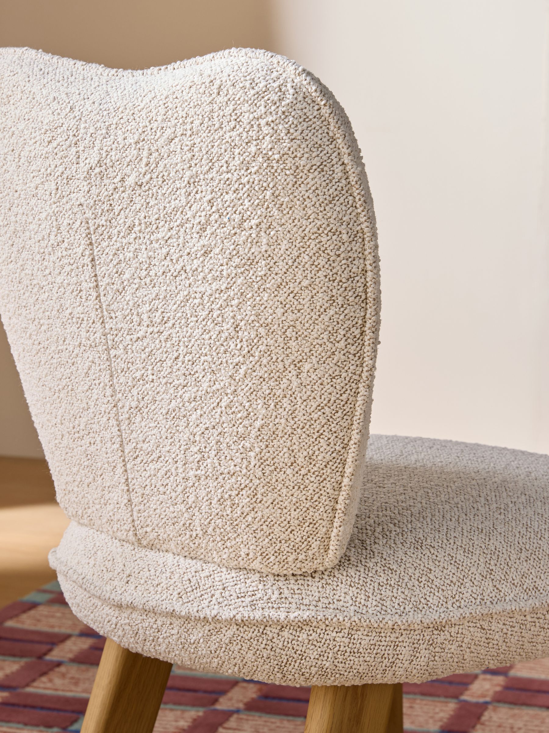 Set of 2 Tylar Dining Chairs in Casual Boucle Natural - Image 3 of 5