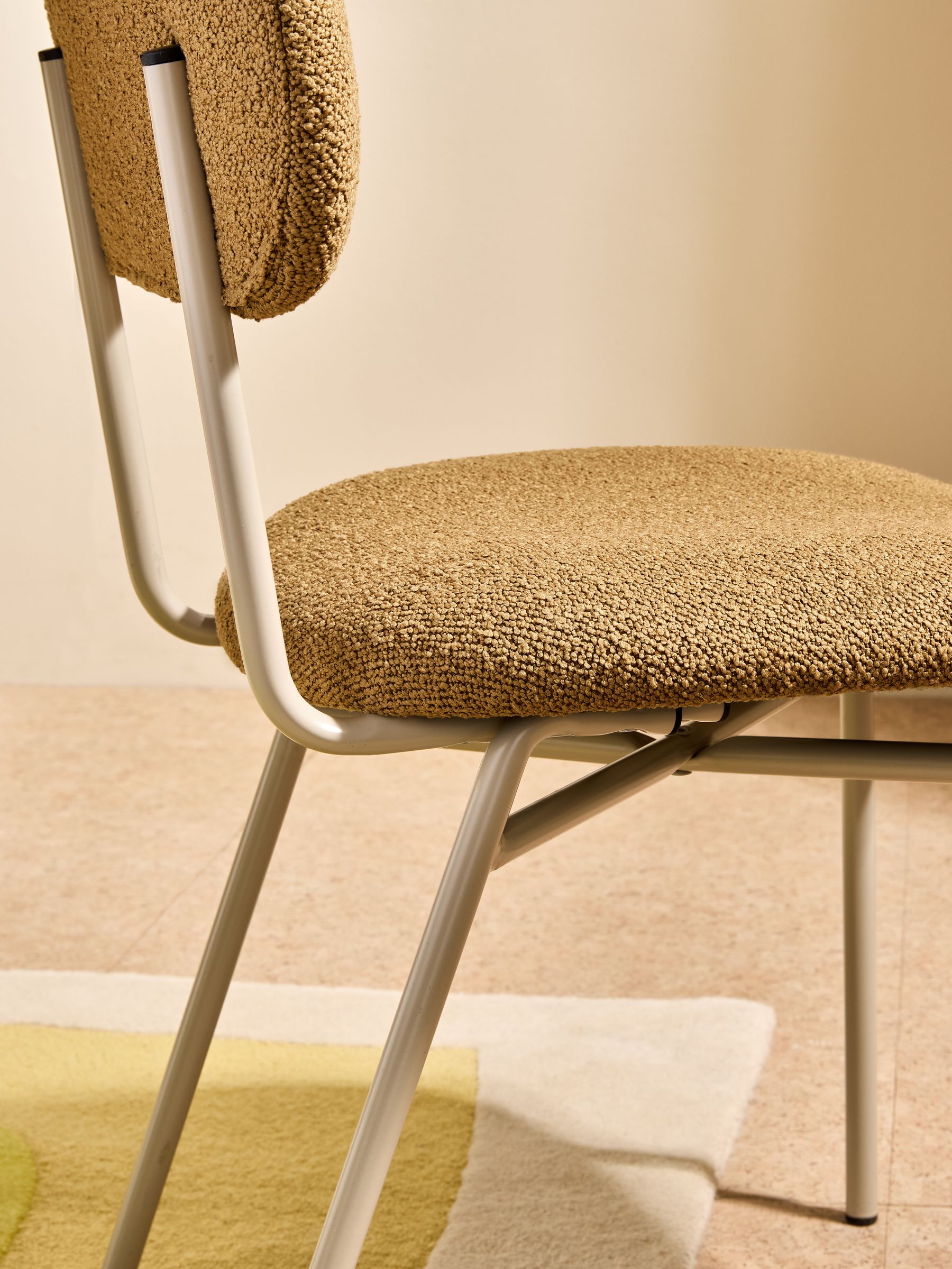 Set of 2 Clemmie Dining Chairs in Caramel Pax Boucle and Ecru Legs - Image 2 of 5