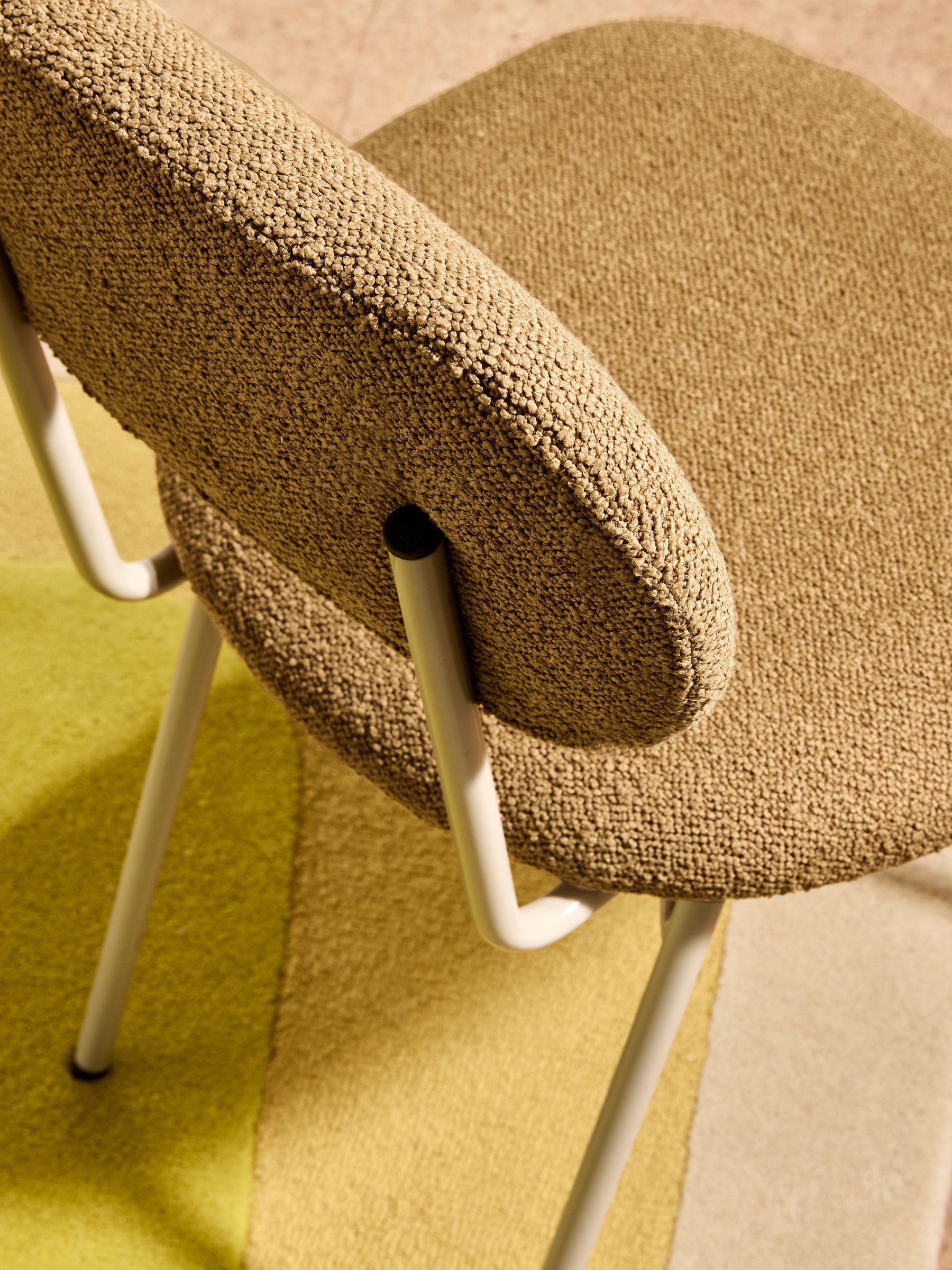 Set of 2 Clemmie Dining Chairs in Caramel Pax Boucle and Ecru Legs - Image 3 of 5