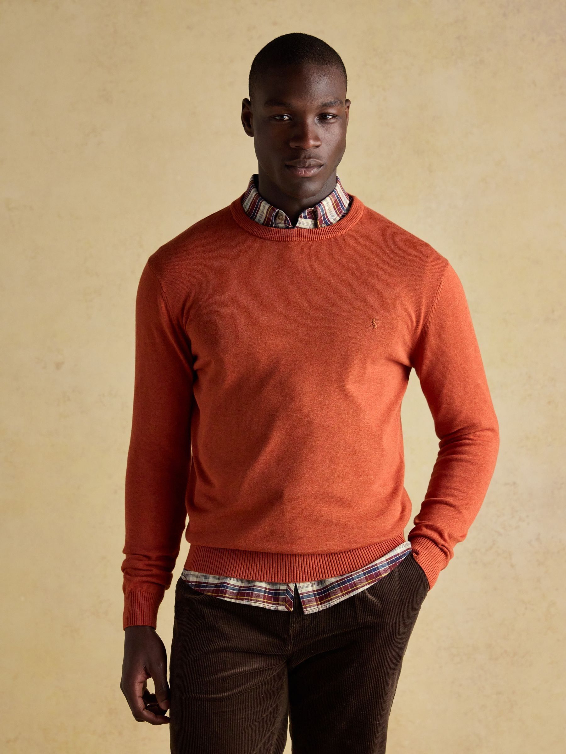 Hillside Orange Crew Neck Knitted Jumper - Image 1 of 7