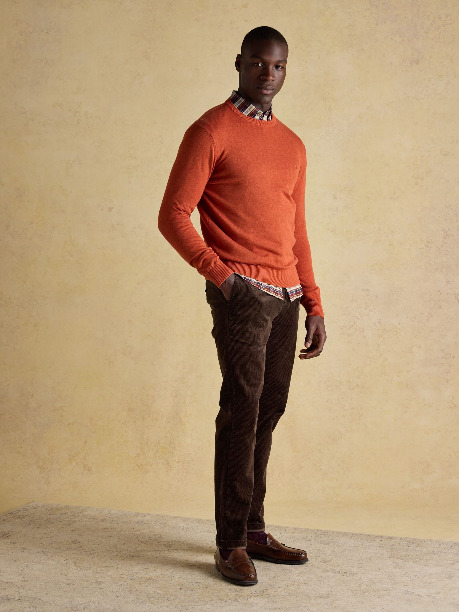 Hillside Orange Crew Neck Knitted Jumper - Image 3 of 7