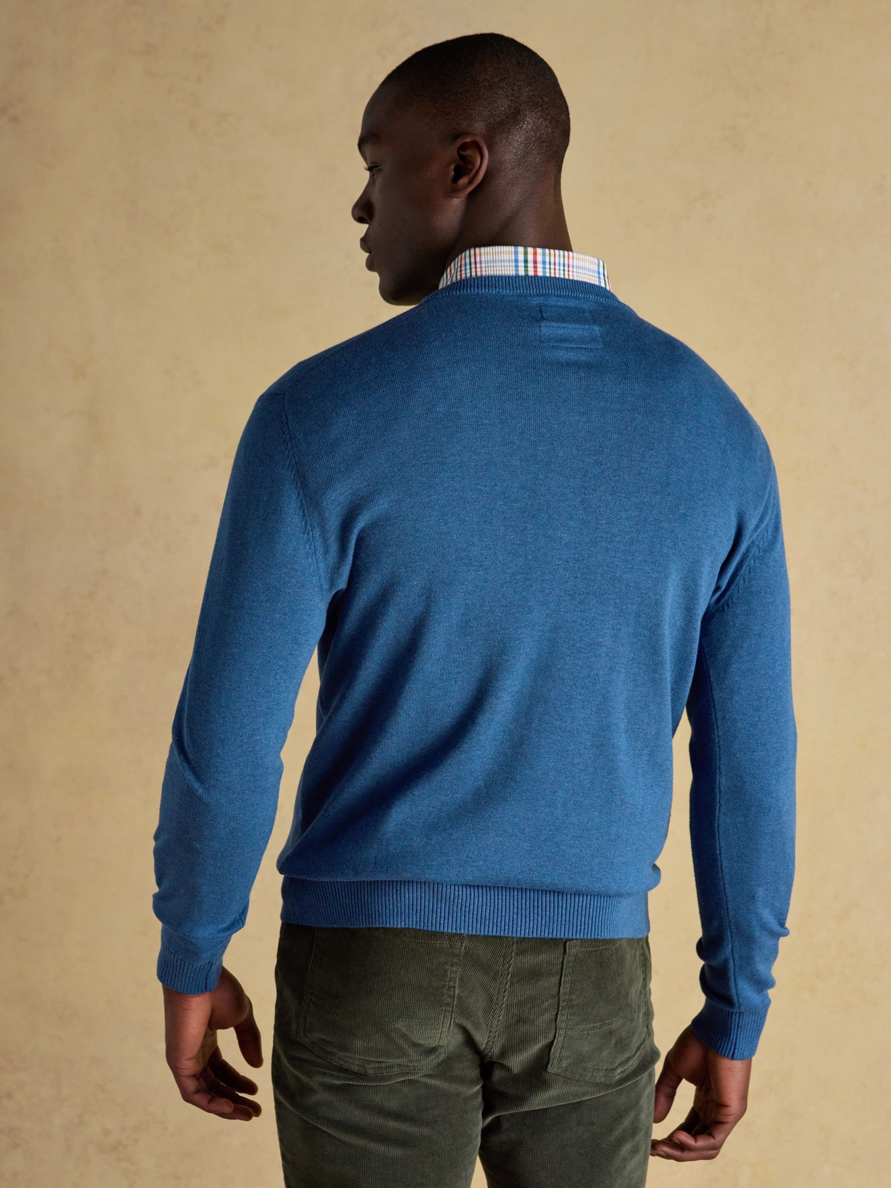 Hillside Blue Crew Neck Knitted Jumper - Image 2 of 7