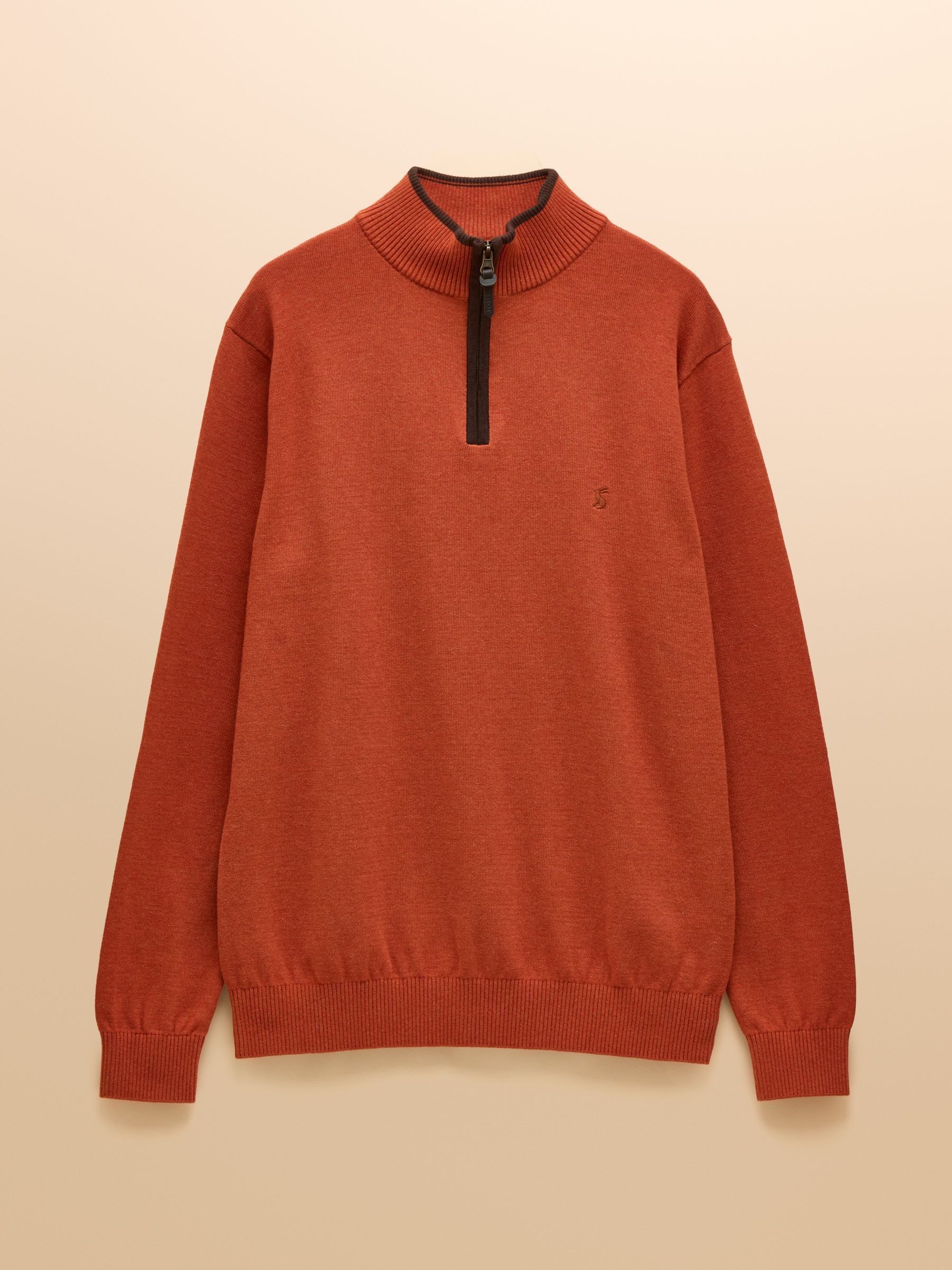 Hillside Orange Quarter Zip Knitted Jumper - Image 7 of 7