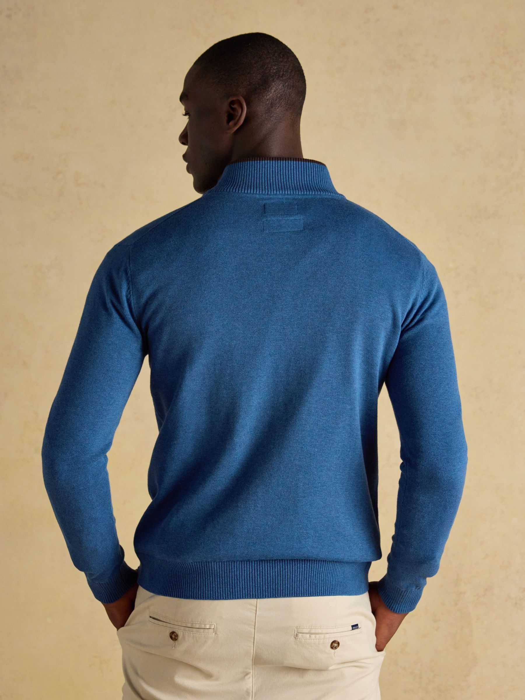 Hillside Blue Quarter Zip Knitted Jumper - Image 2 of 7