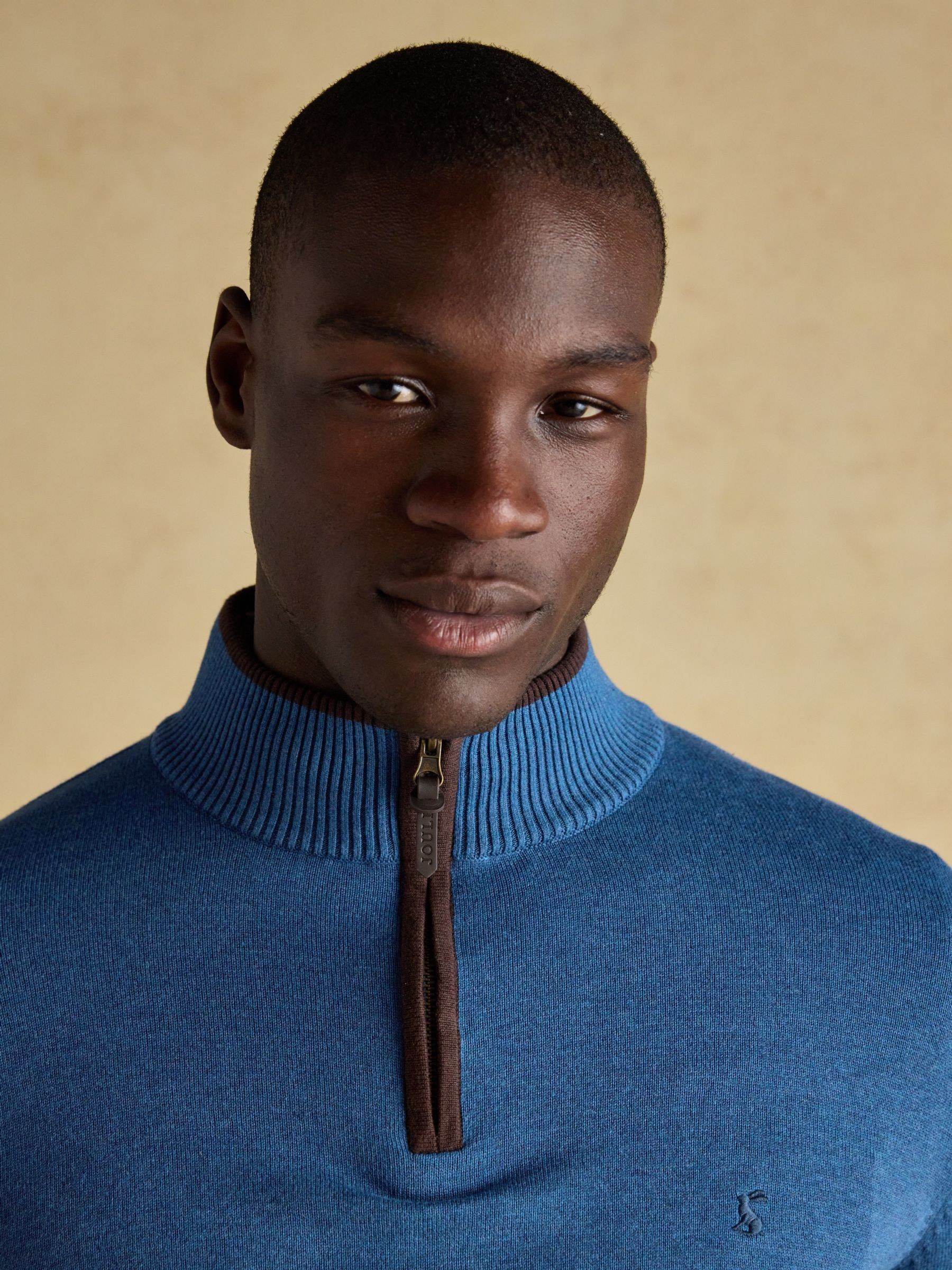 Hillside Blue Quarter Zip Knitted Jumper - Image 4 of 7