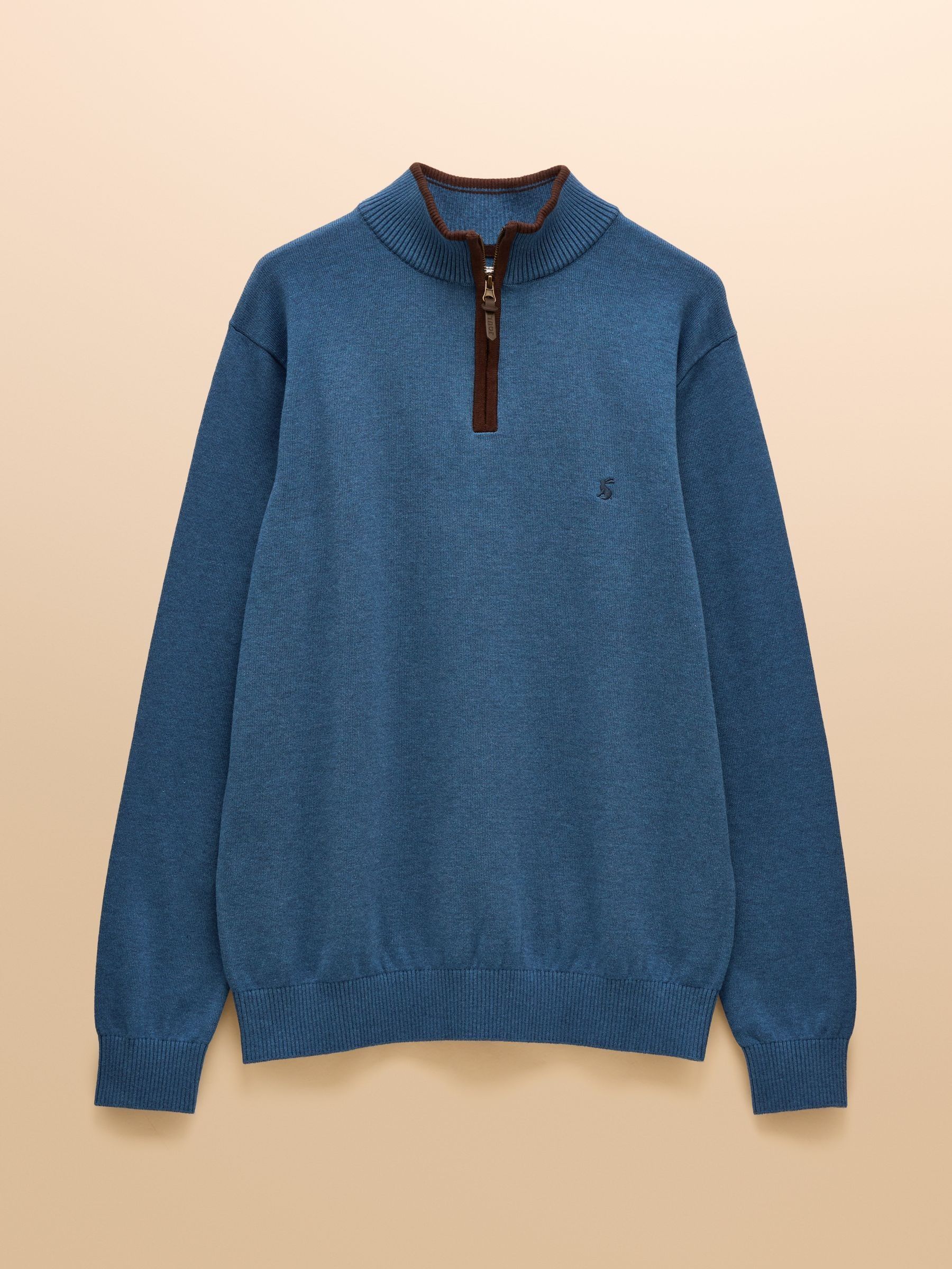 Hillside Blue Quarter Zip Knitted Jumper - Image 7 of 7