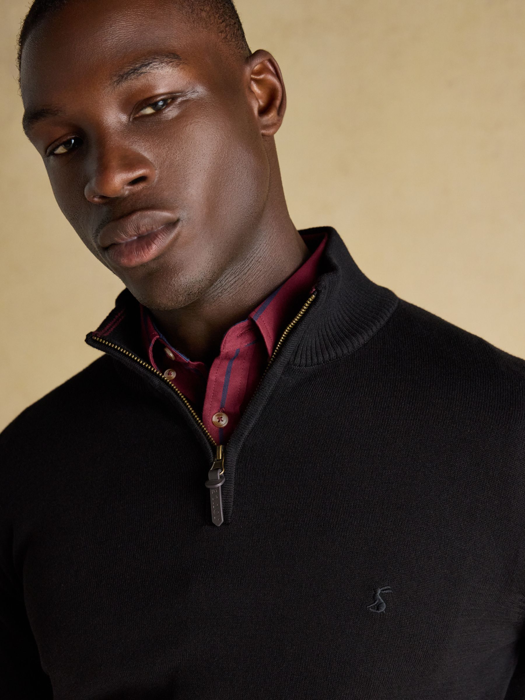 Hillside Black Quarter Zip Knitted Jumper - Image 5 of 7