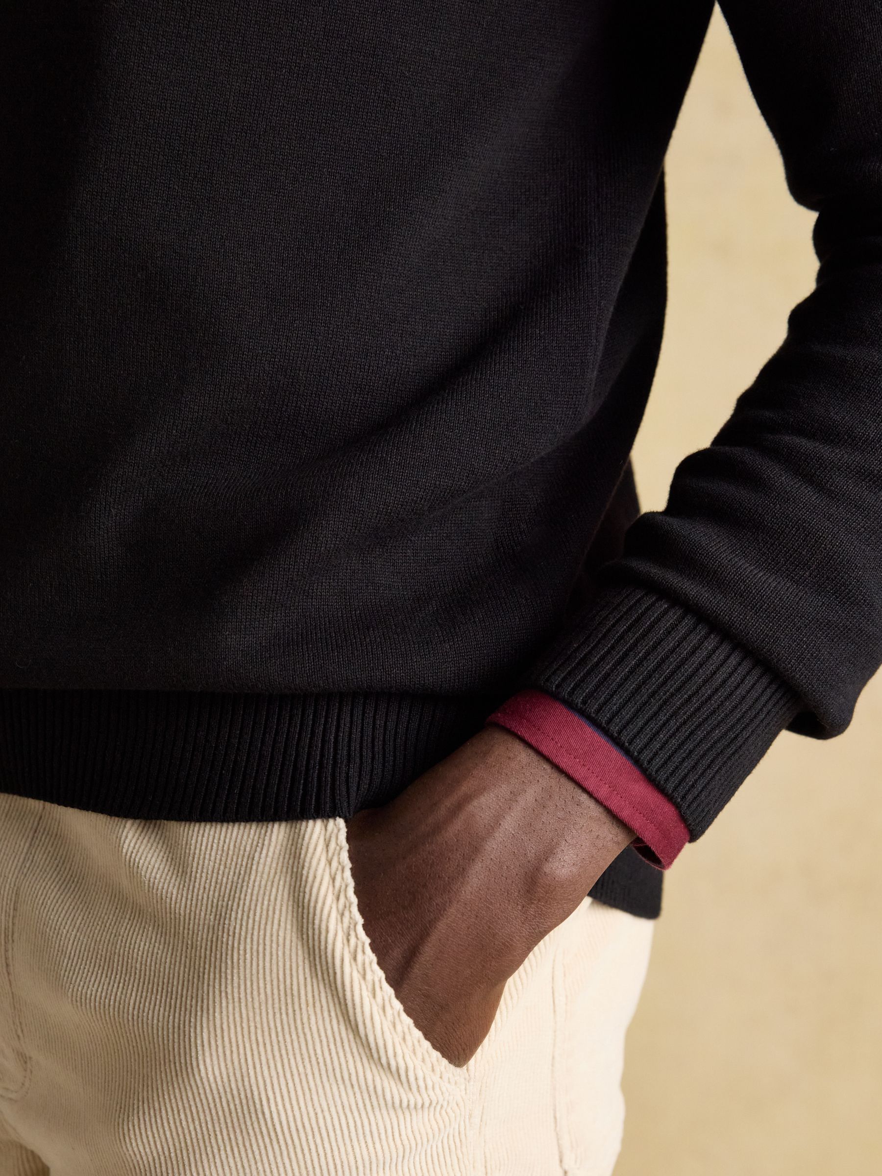 Hillside Black Quarter Zip Knitted Jumper - Image 6 of 7