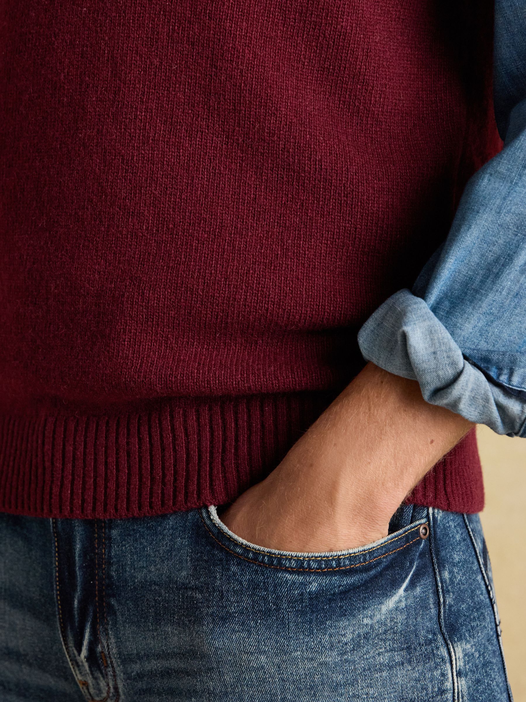 Highland Burgundy Red Wool-Rich Knitted Tank Top - Image 7 of 9