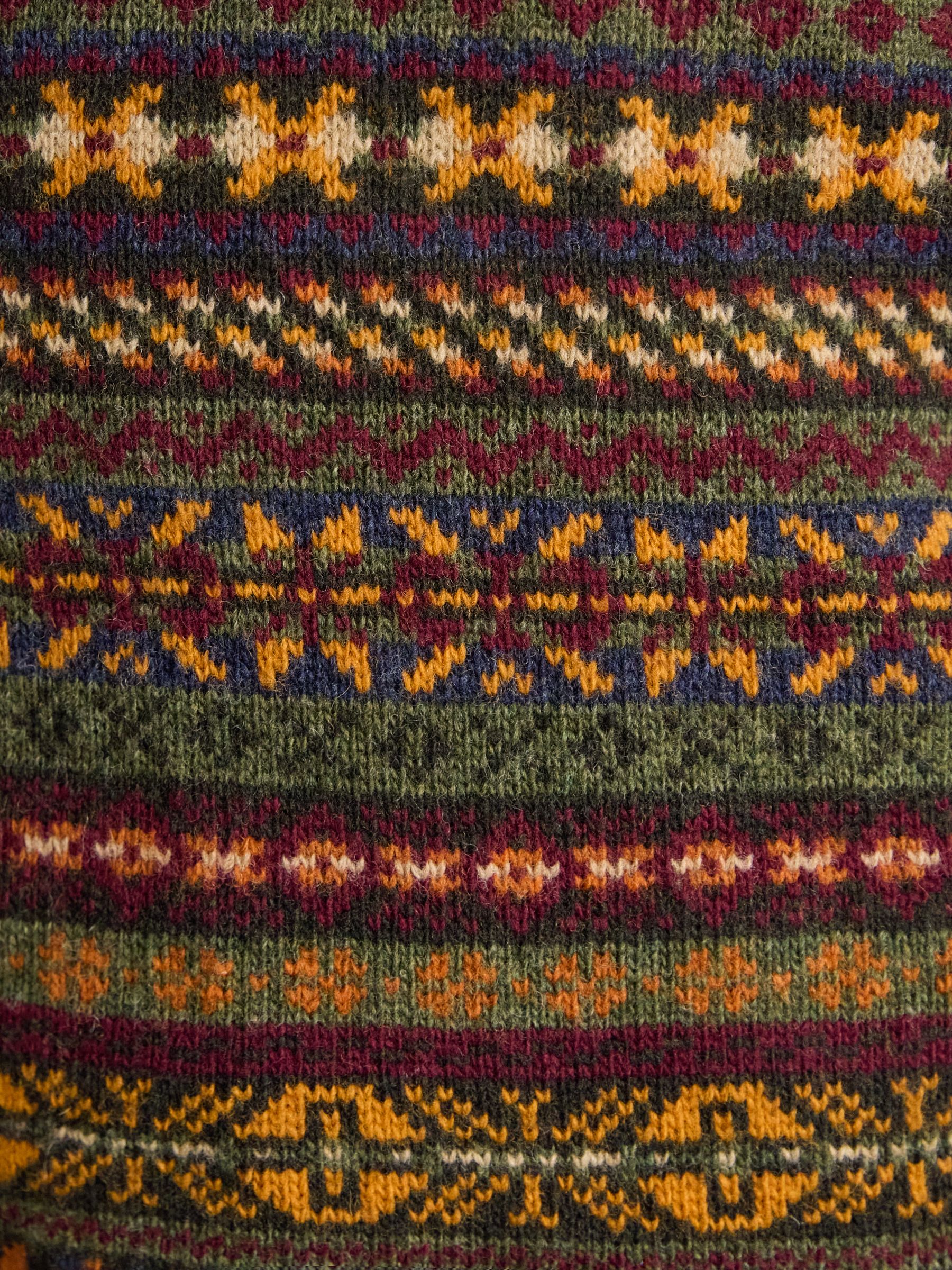 Milligan Wool-Rich Green Quarter Zip Fair Isle Jumper - Image 7 of 9