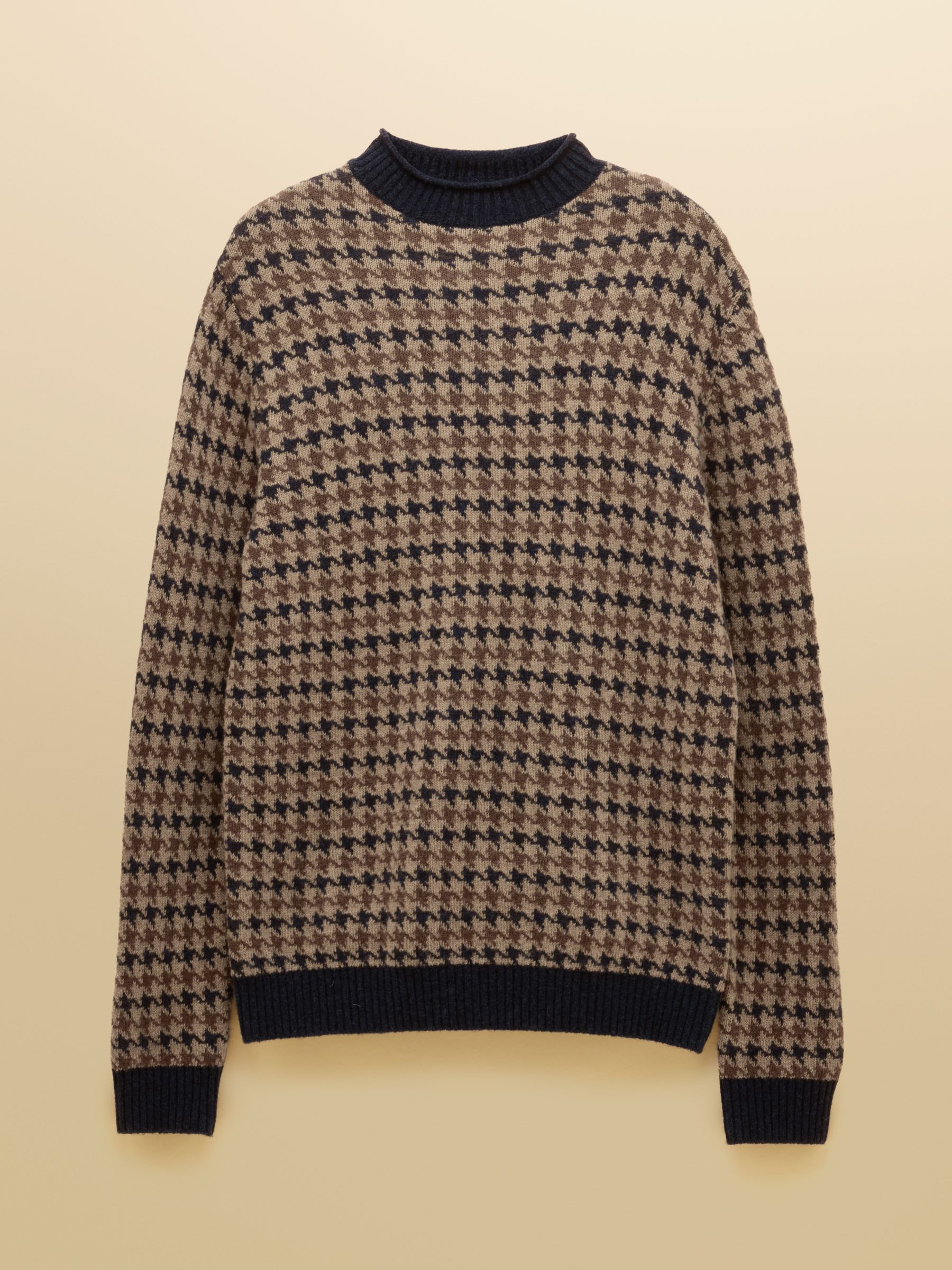 Ferguson Wool-Rich Oatmeal Houndstooth Jumper - Image 7 of 7 Ferguson Wool-Rich Oatmeal Houndstooth Jumper - Image 7 of 7