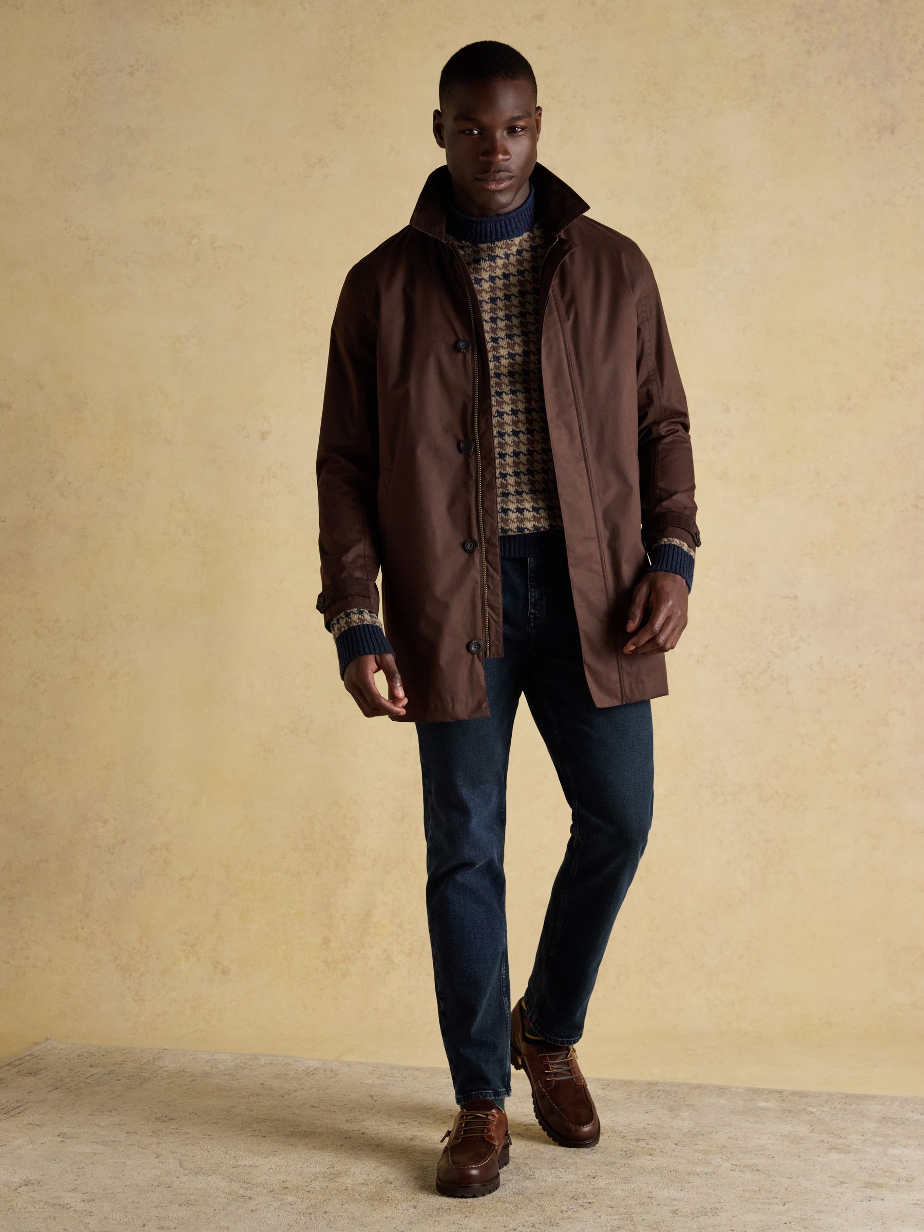 Ferguson Wool-Rich Oatmeal Houndstooth Jumper - Image 8 of 10