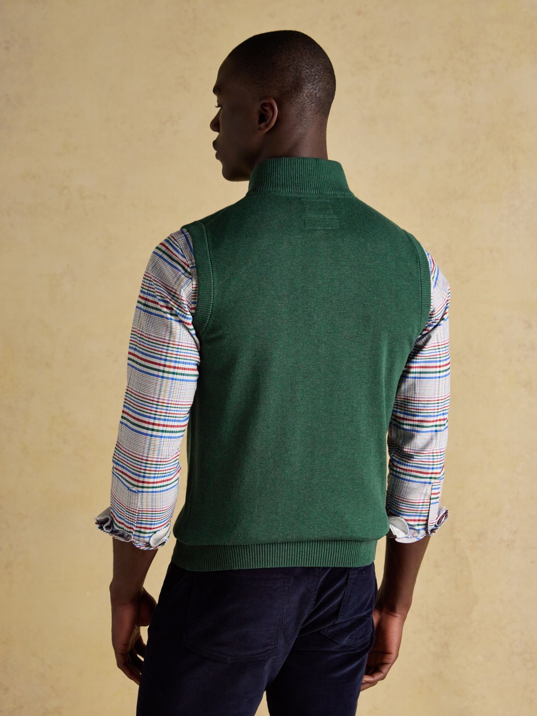 Hillside Green Quarter Zip Knitted Tank Top - Image 2 of 7