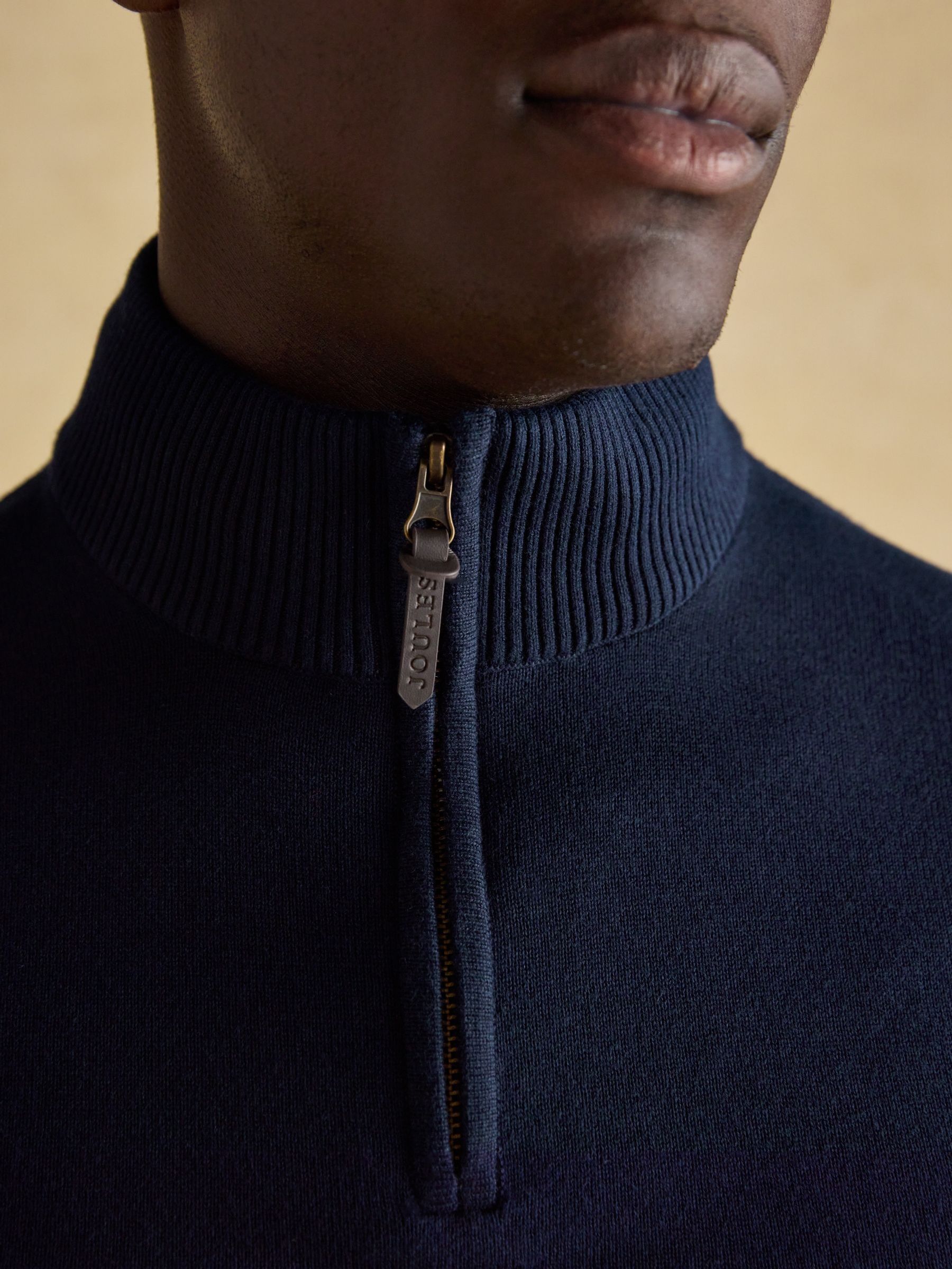 Hillside Navy Quarter Zip Knitted Tank Top - Image 5 of 8