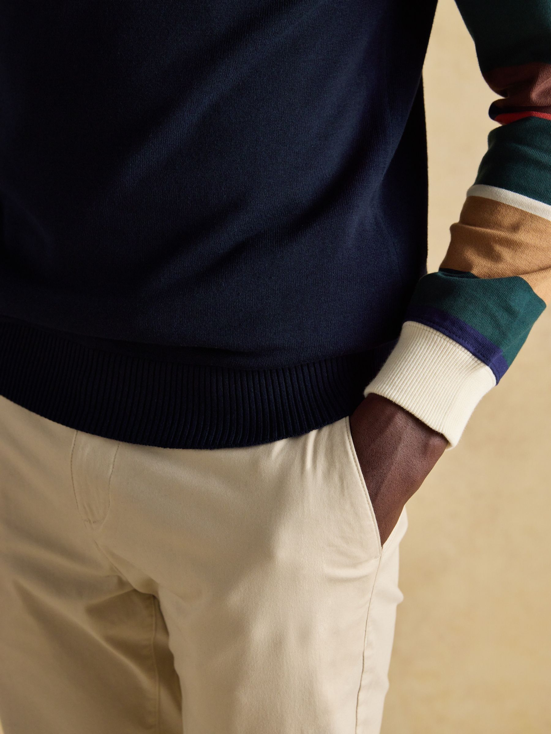 Hillside Navy Quarter Zip Knitted Tank Top - Image 6 of 8