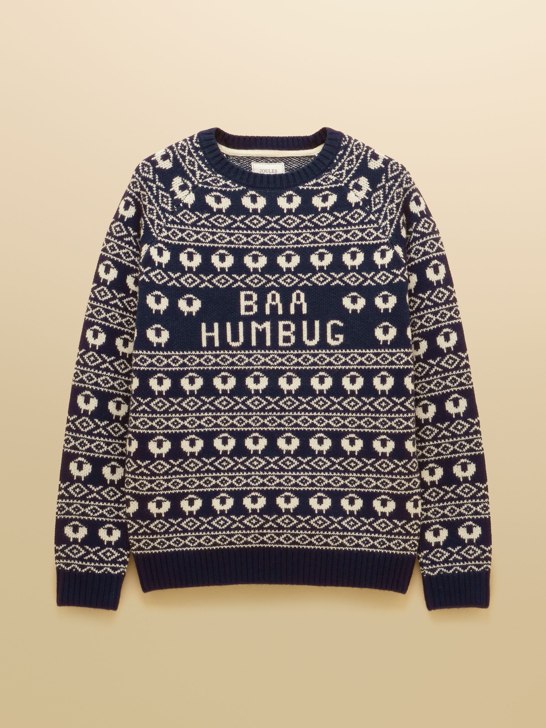 Baa Humbug Navy Intarsia Christmas Jumper - Image 11 of 11
