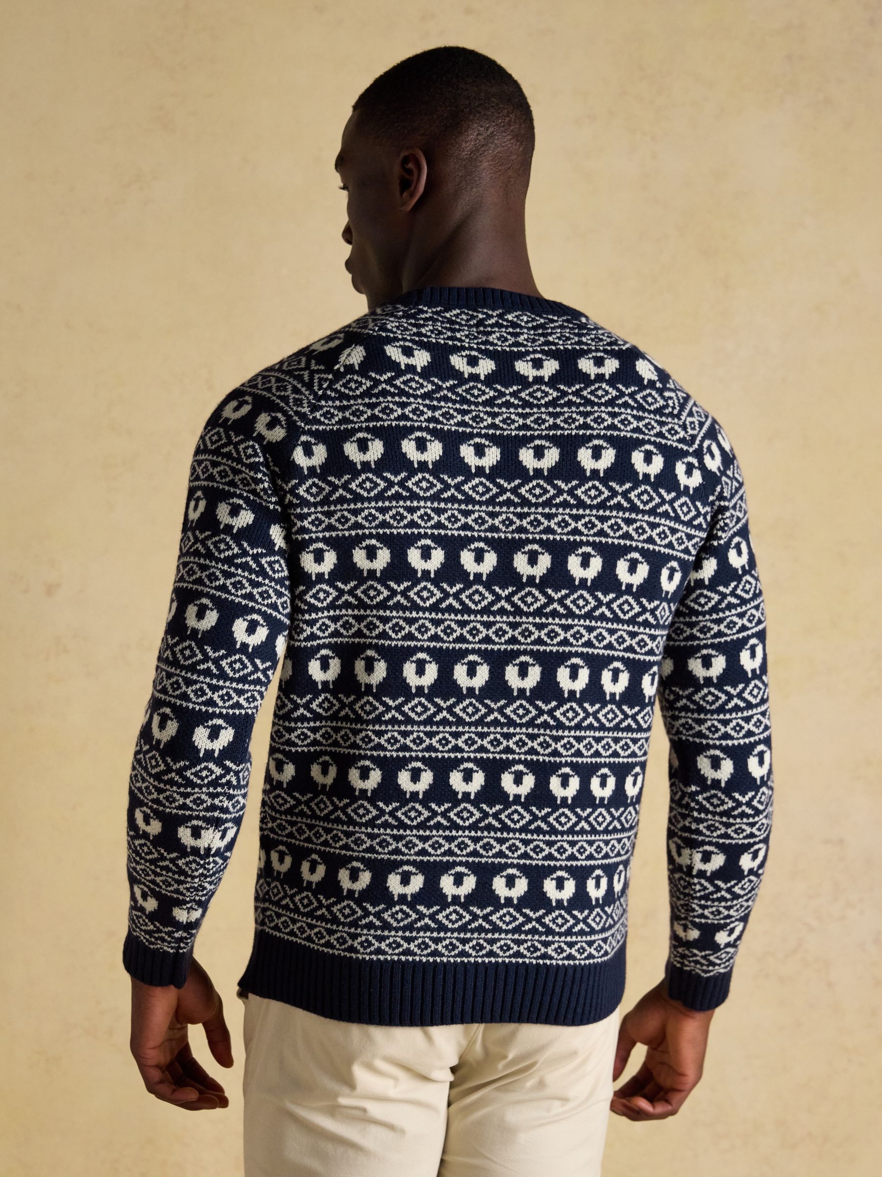 Baa Humbug Navy Intarsia Christmas Jumper - Image 5 of 11