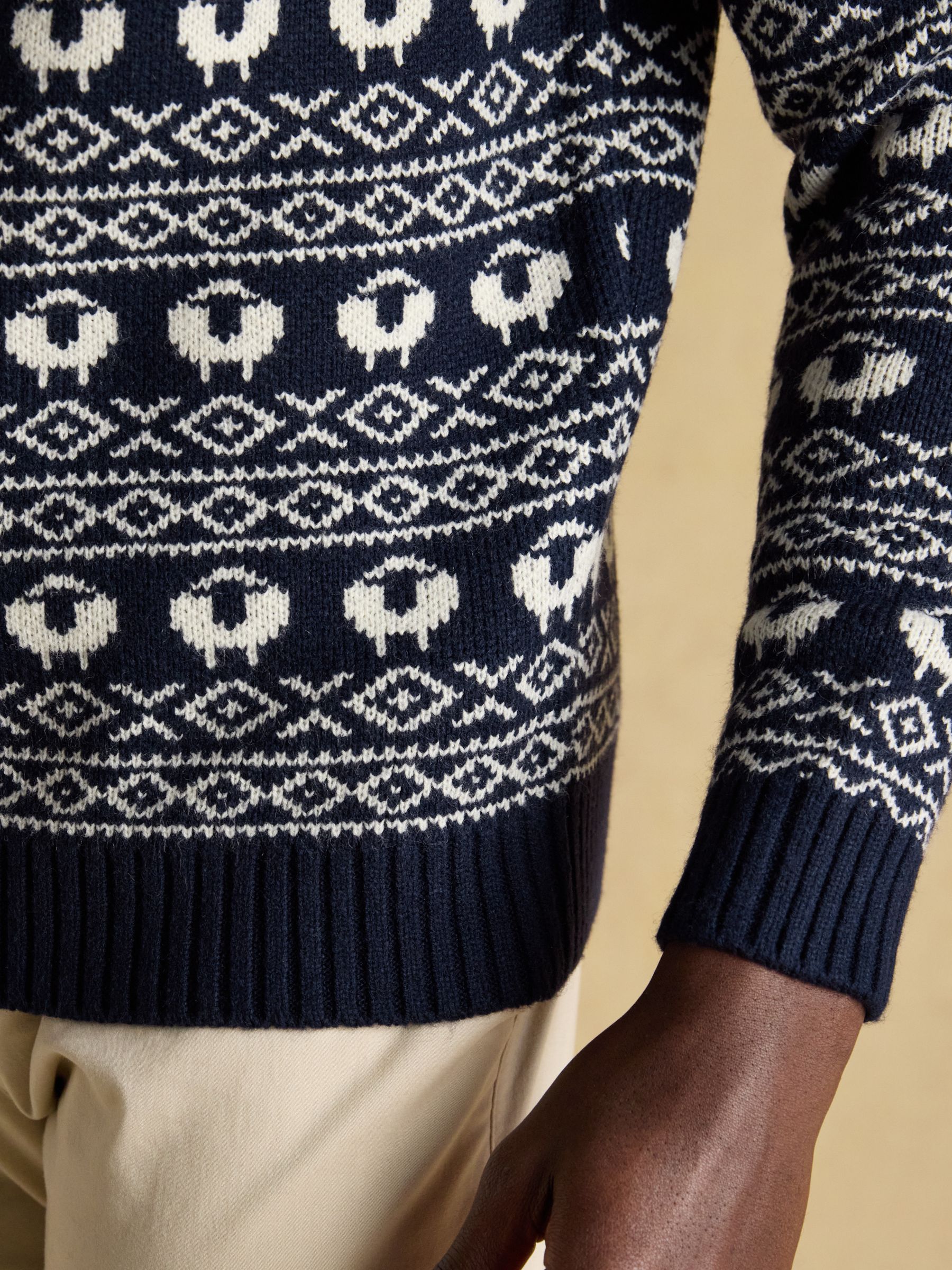 Baa Humbug Navy Intarsia Christmas Jumper - Image 8 of 11